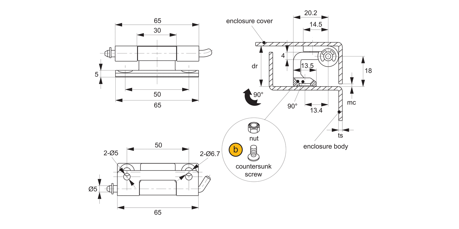 S2115 Concealed Pivot Hinges - Lift Off