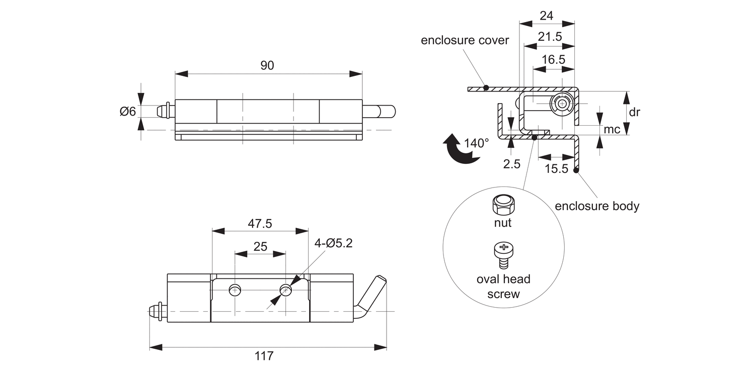 S2155 Concealed Pivot Hinges - Lift Off