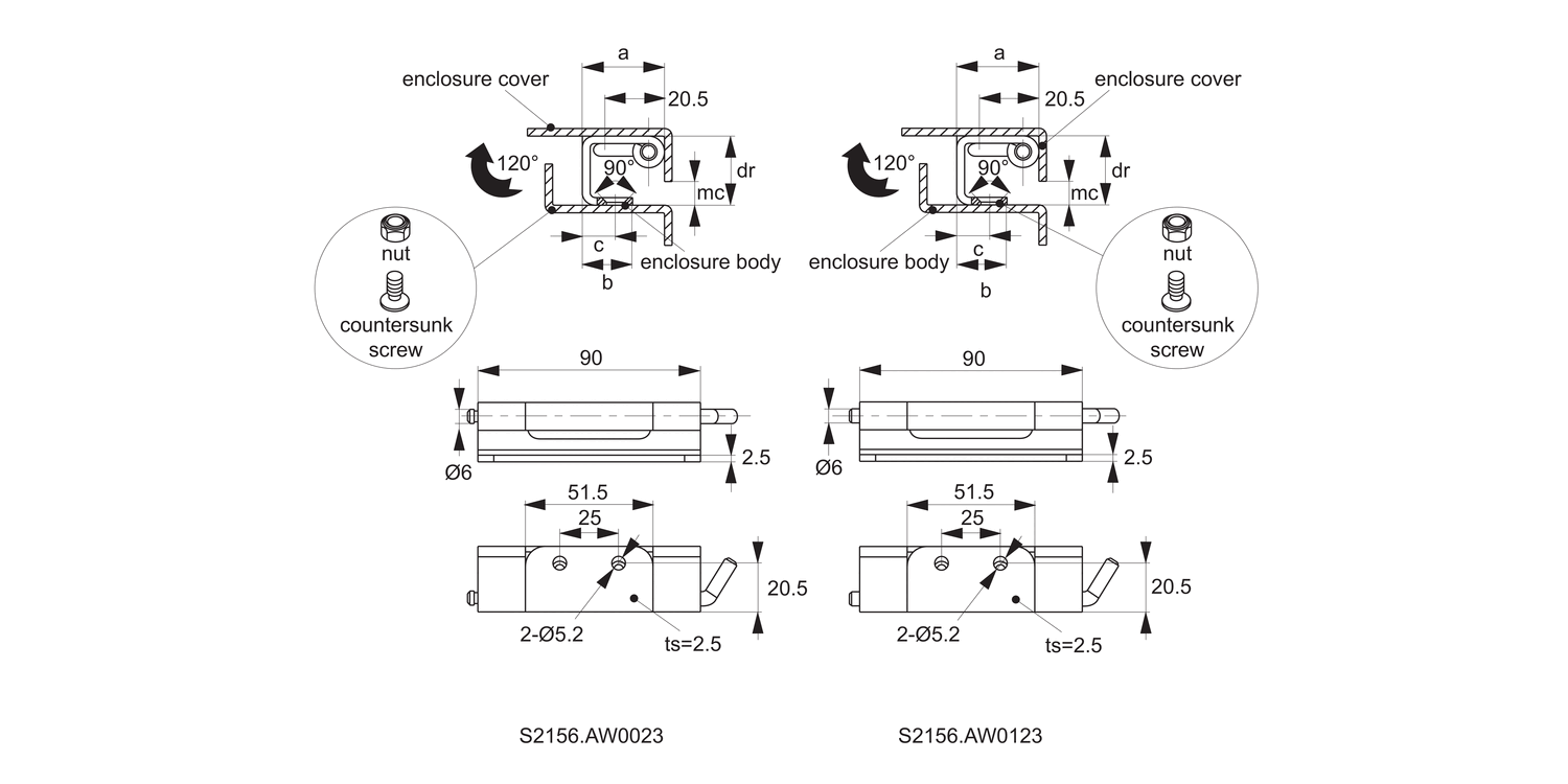 S2156 Concealed Pivot Hinges - Lift Off