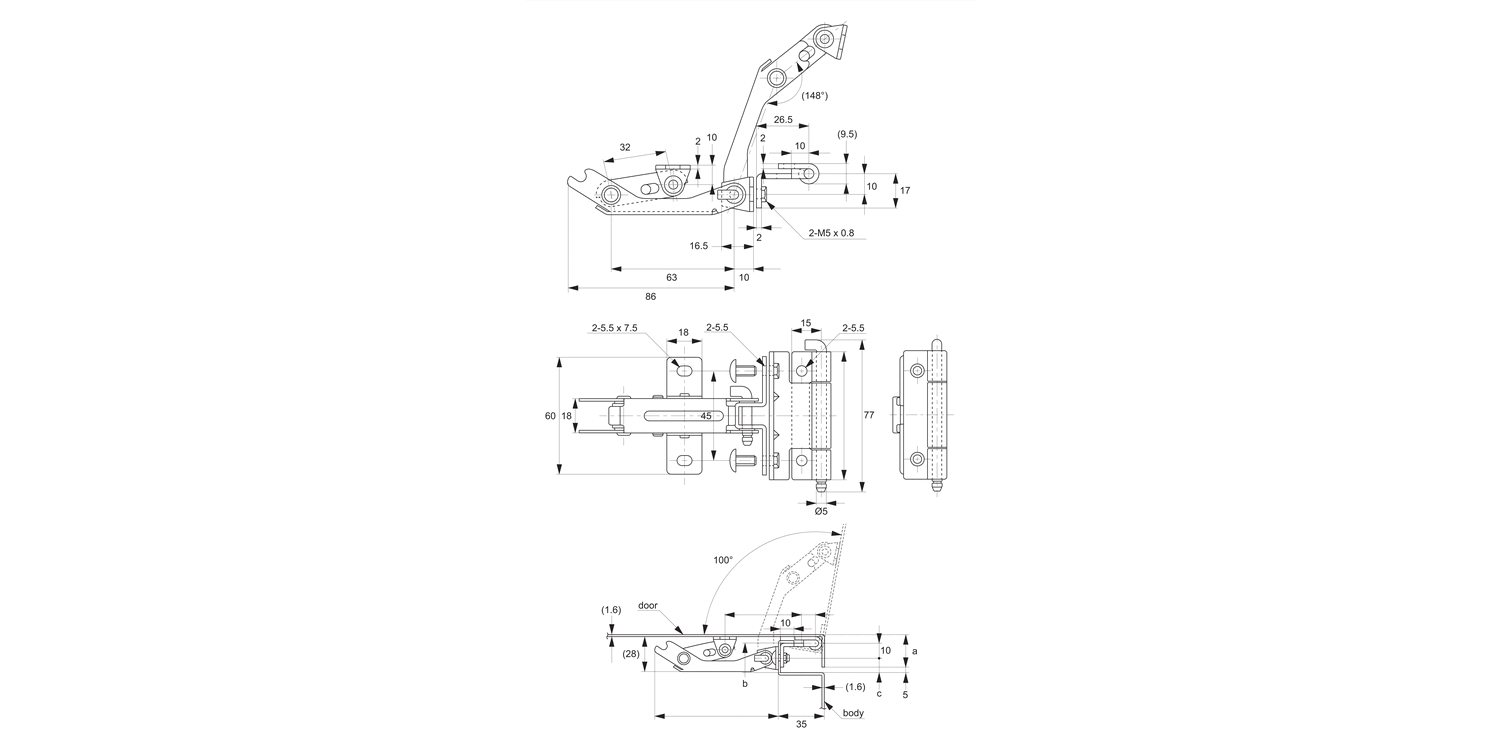 S2250 Concealed Pivot Hinges - Integral Stay