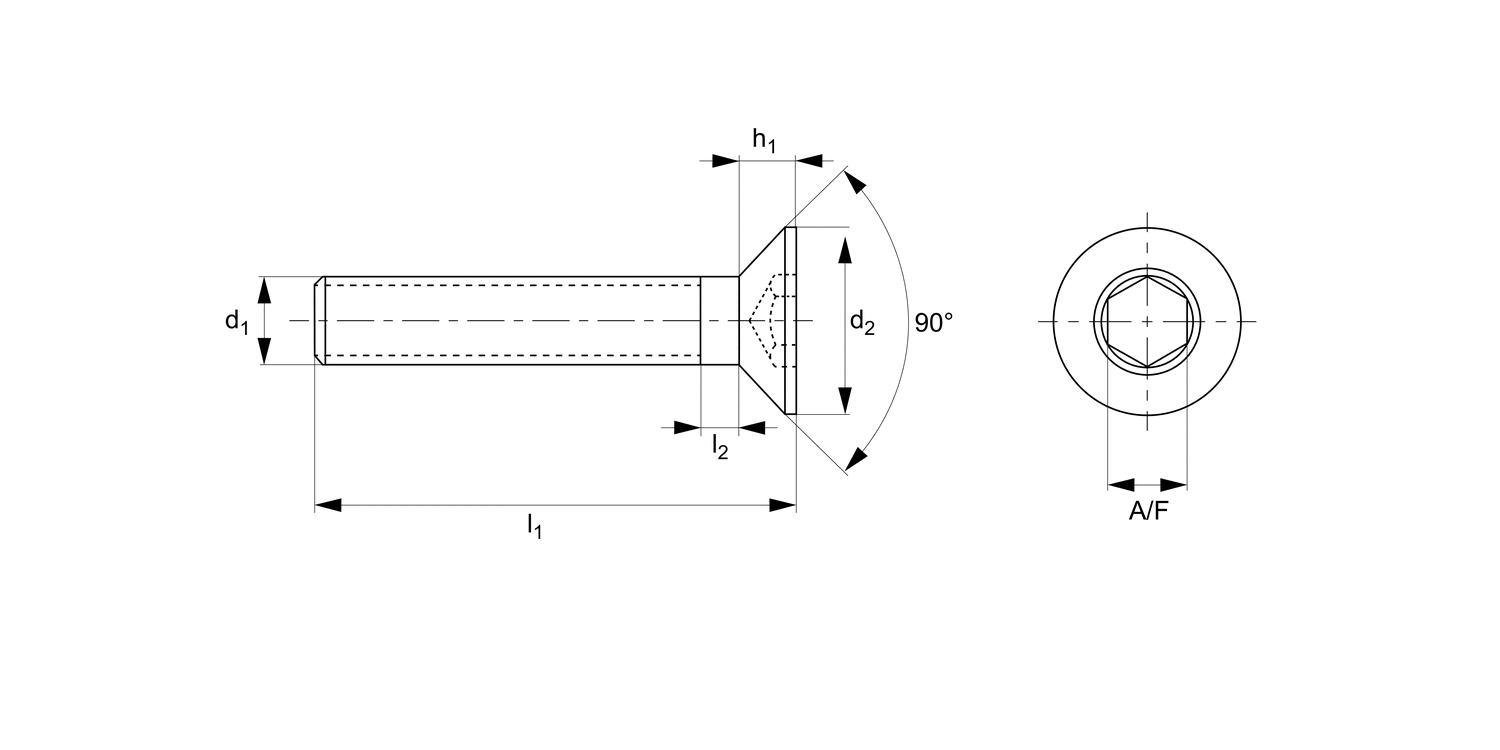WN0514.NP Countersunk Hexagon Head Screws