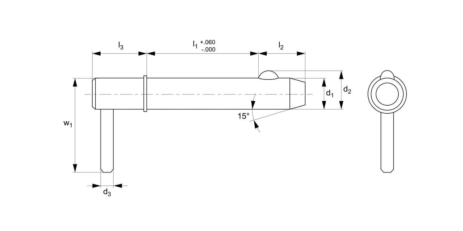 33024 Detent Pin - L Handle - Shoulder