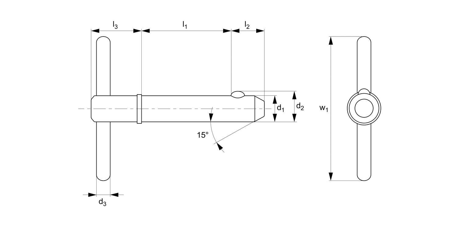 33020 Detent Pin - T Handle - Shoulder