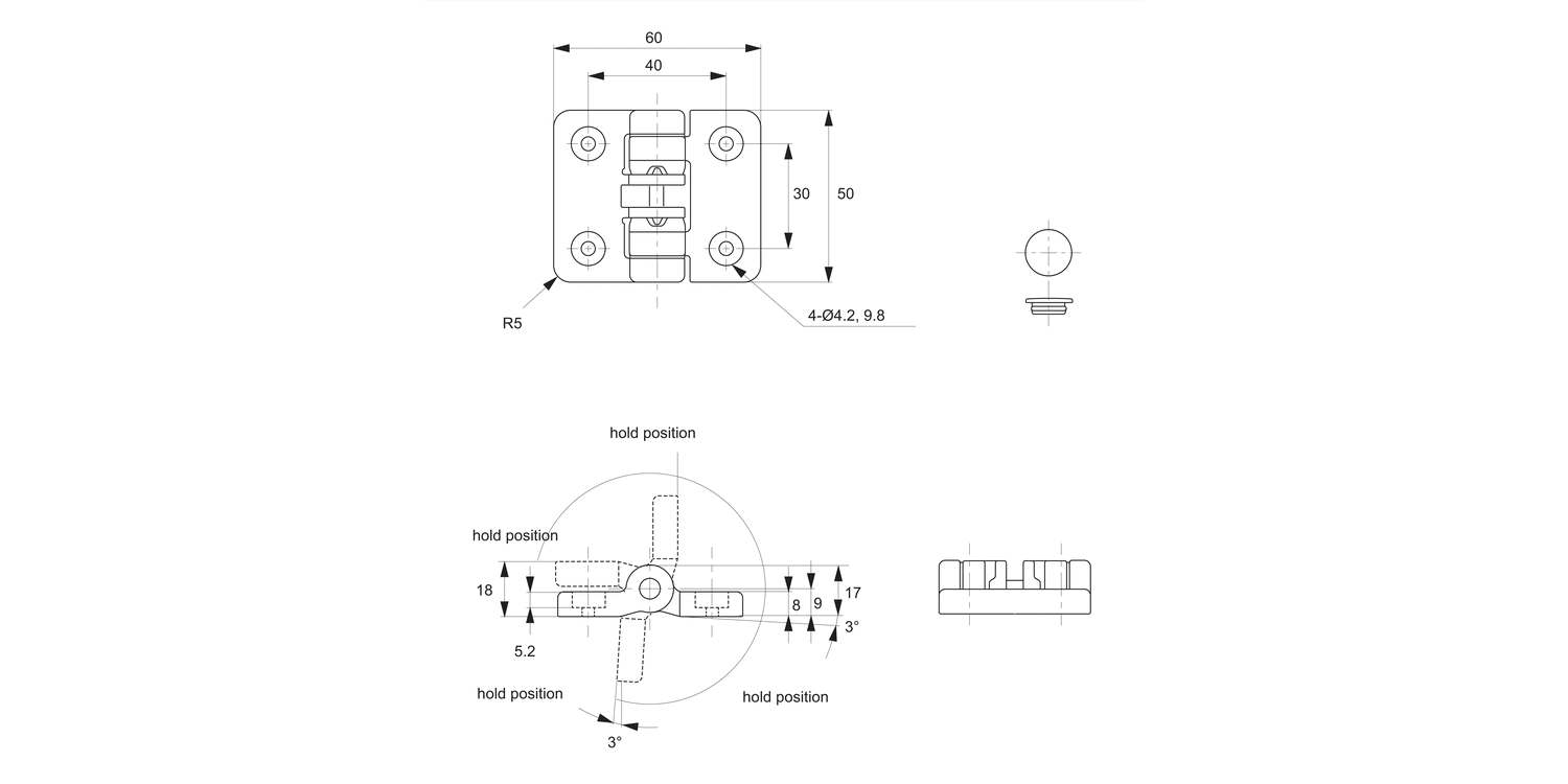 S4100 Detent Positioning Hinges
