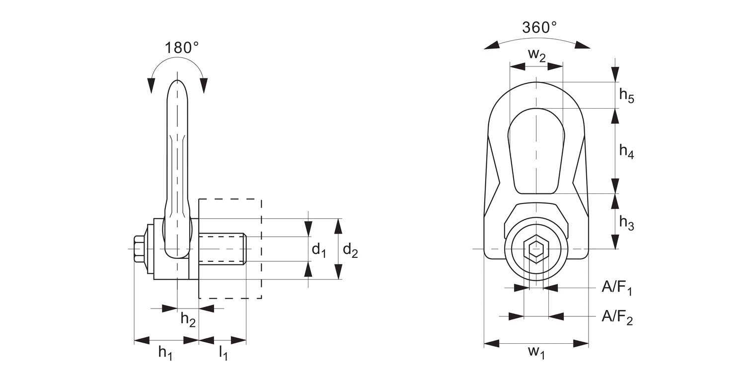 63050 Double Swivel Rings Male