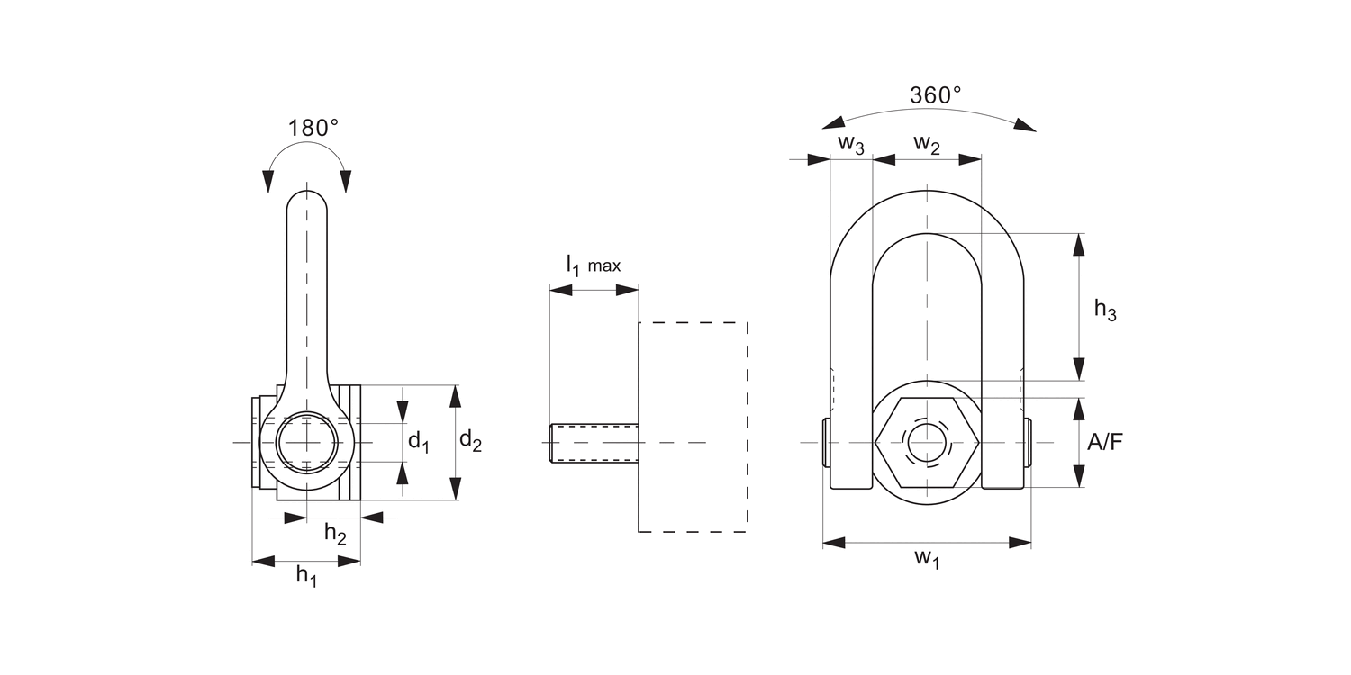 63084 Double Swivel Shackle Nuts Female
