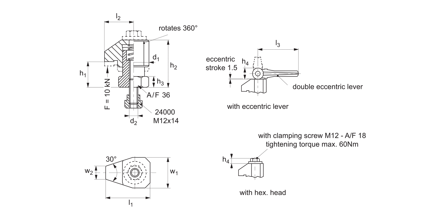 12602 Compact Down Thrust Clamps