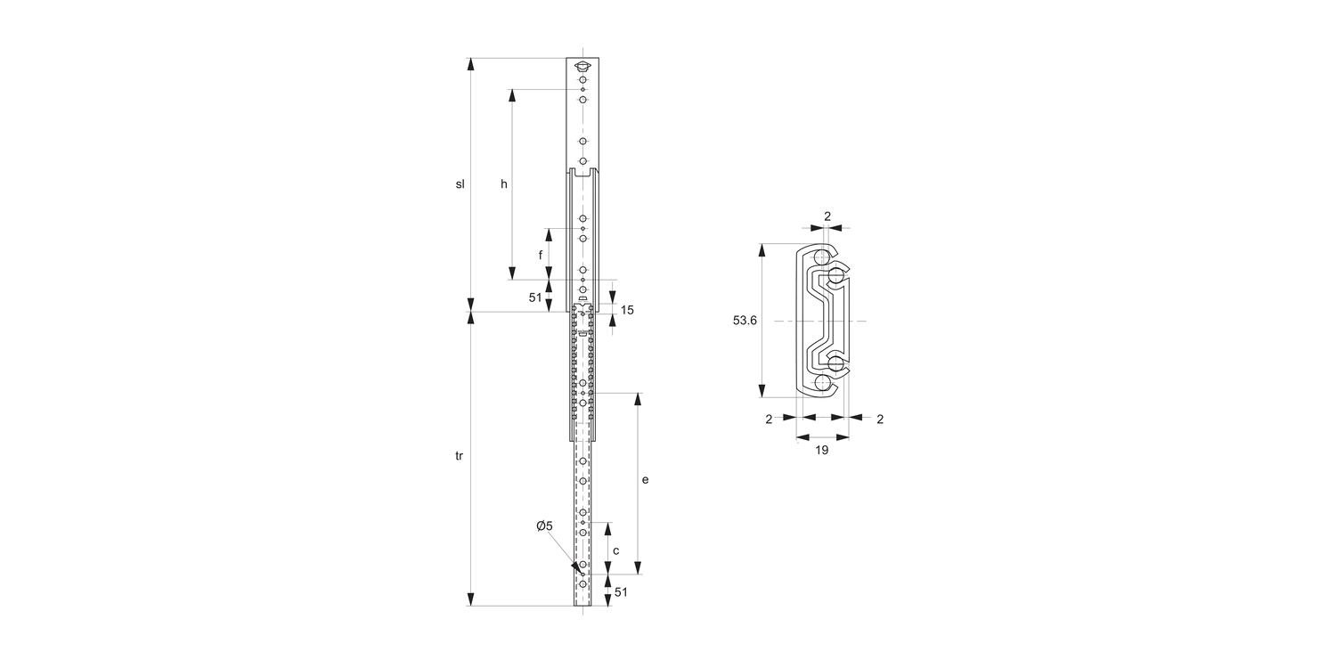 P2100 Drawer Slide - Full Extension