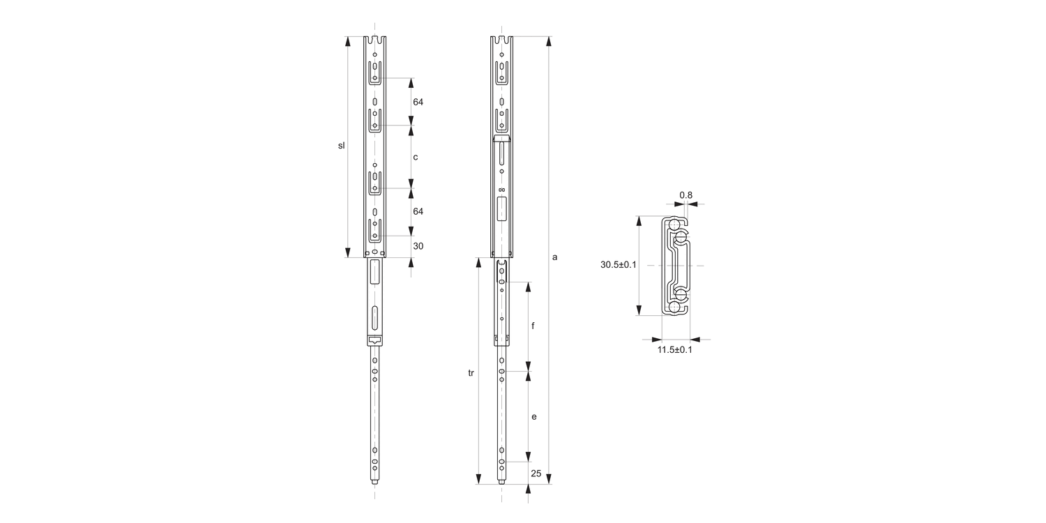 P2700 Drawer Slide - Full Extension
