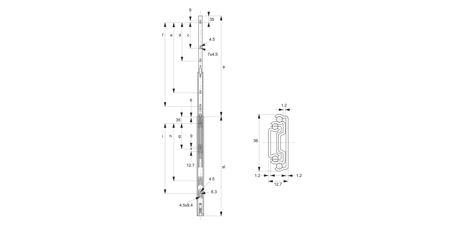 P4050 Drawer Slide - Full Extension
