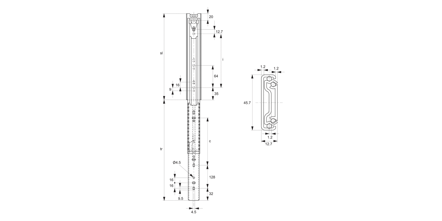 P5100 Drawer Slide - Full Extension