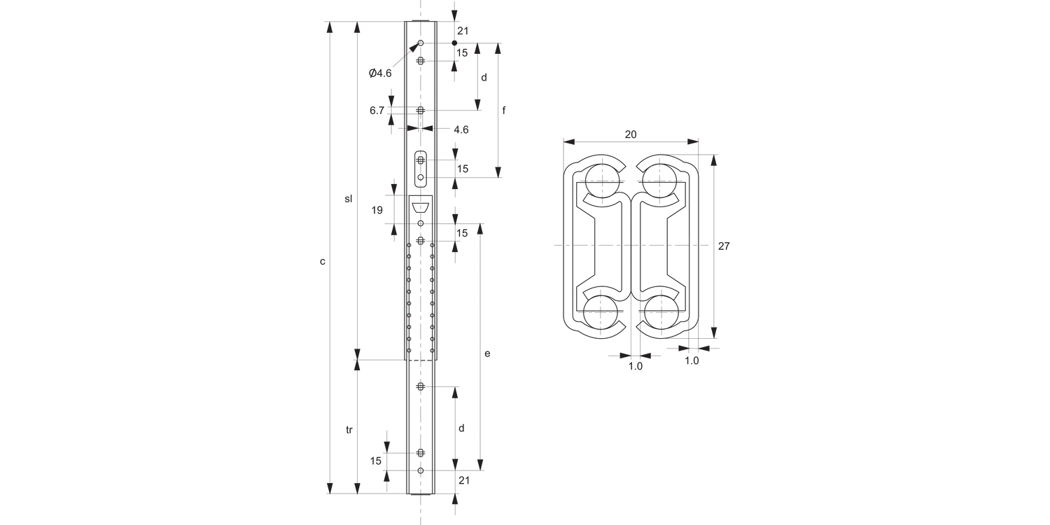 P7100 Drawer Slide - Full Extension