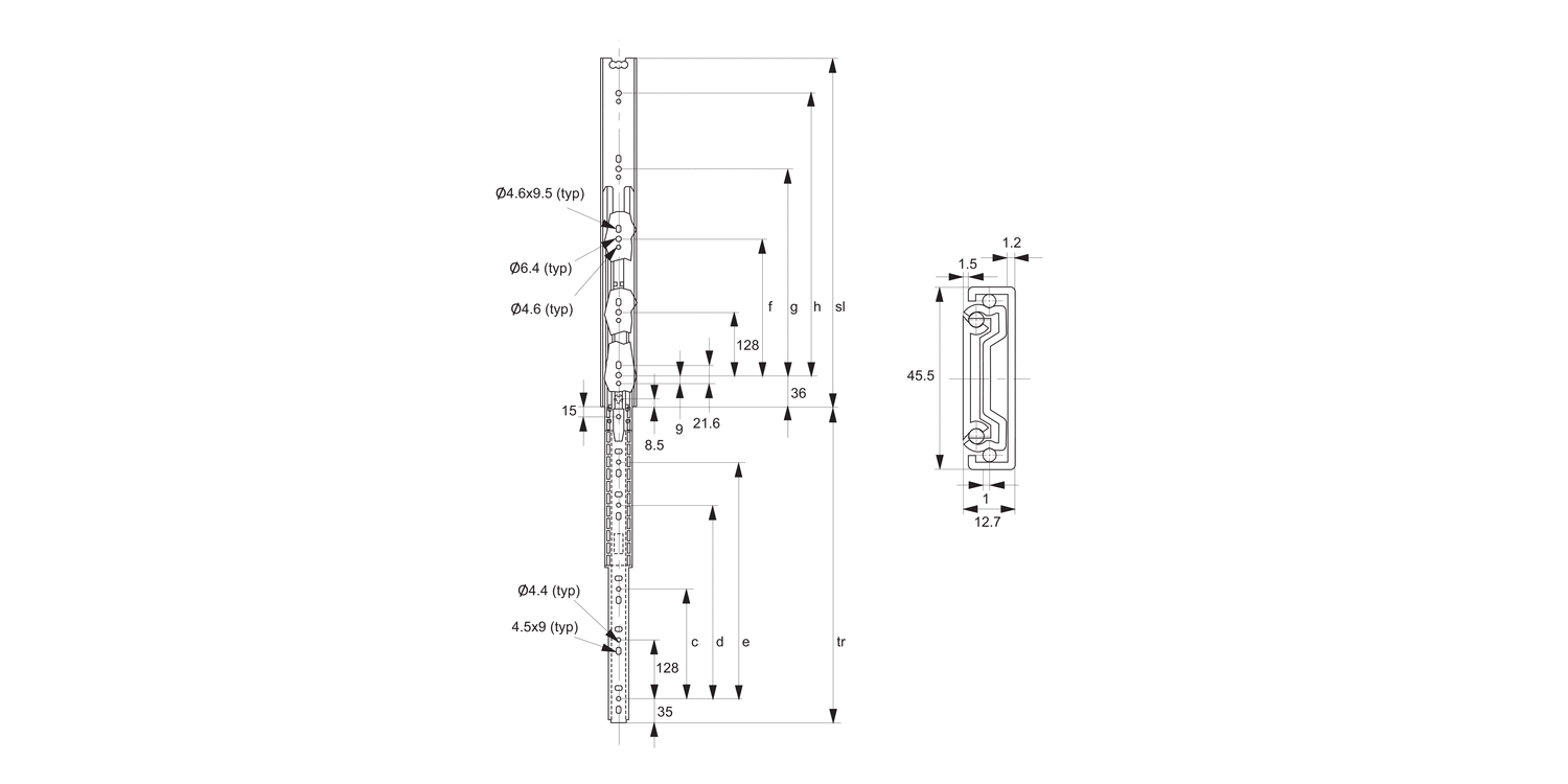 P7200 Drawer Slide - Full Extension