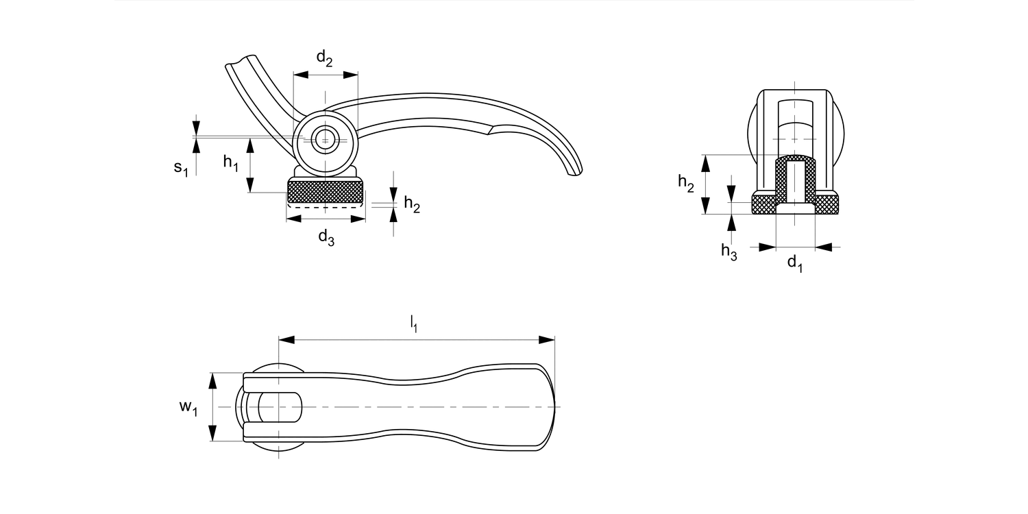 18580.2 Eccentric Levers -  with Threaded Bush