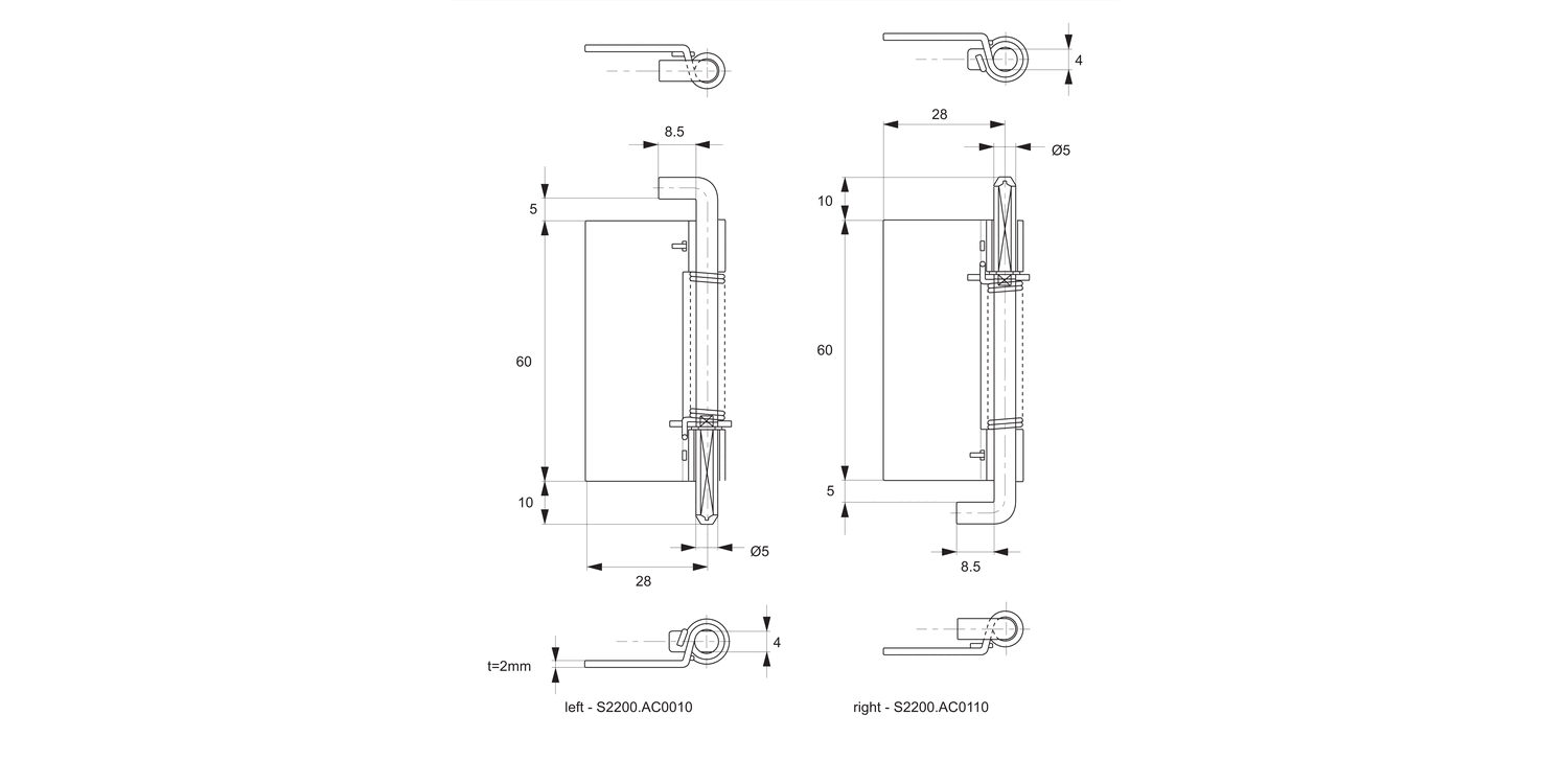 S2200 End Mount Concealed Pivot Hinge