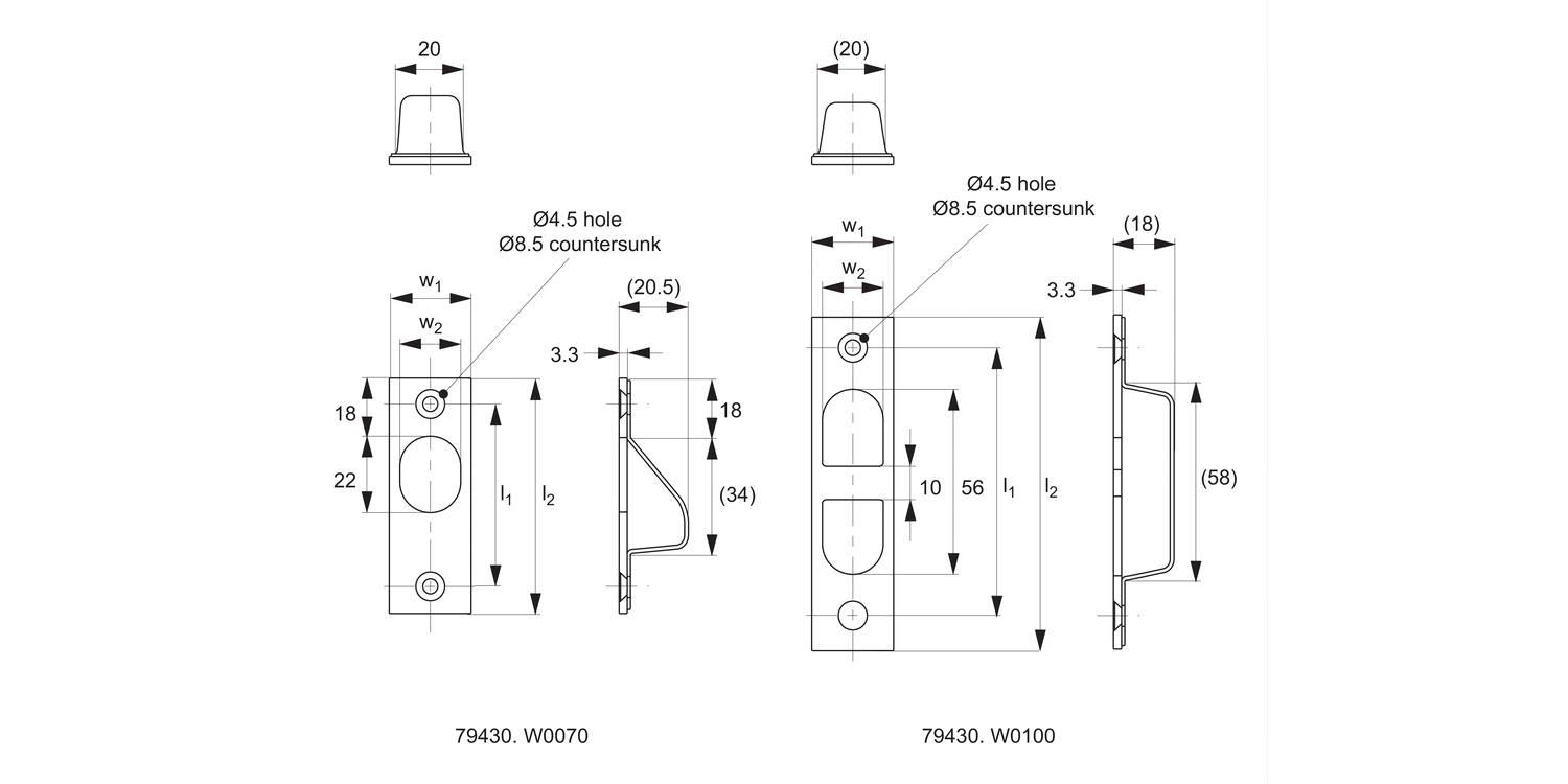 79430 Finger Pulls, Recessed