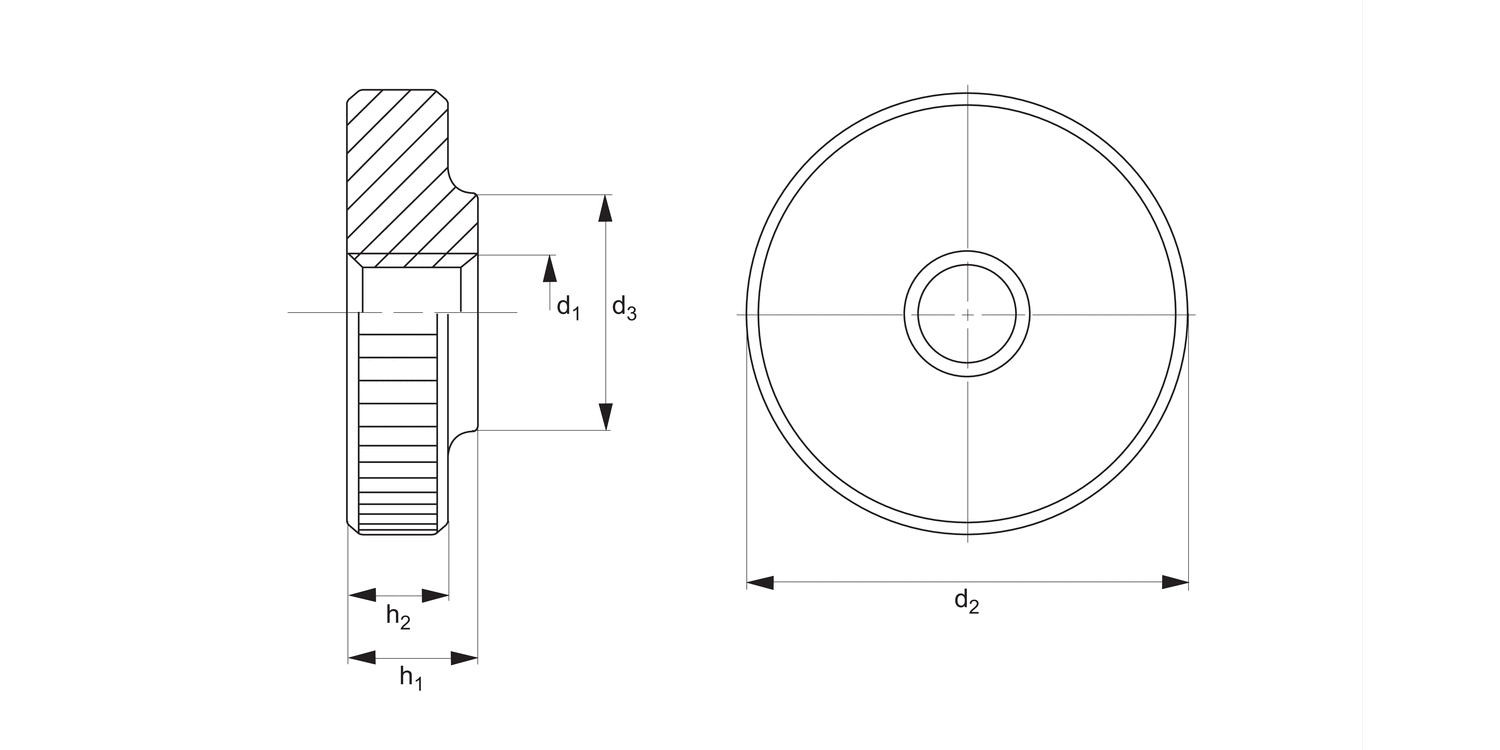 37130 Flat Knurled Nuts
