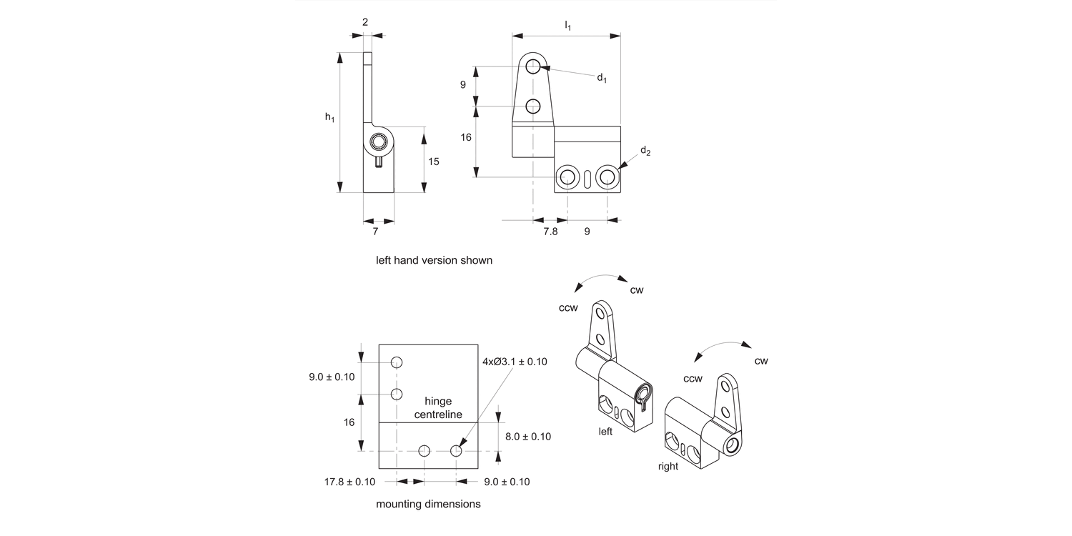 S3820 Friction Hinges - Symmetric