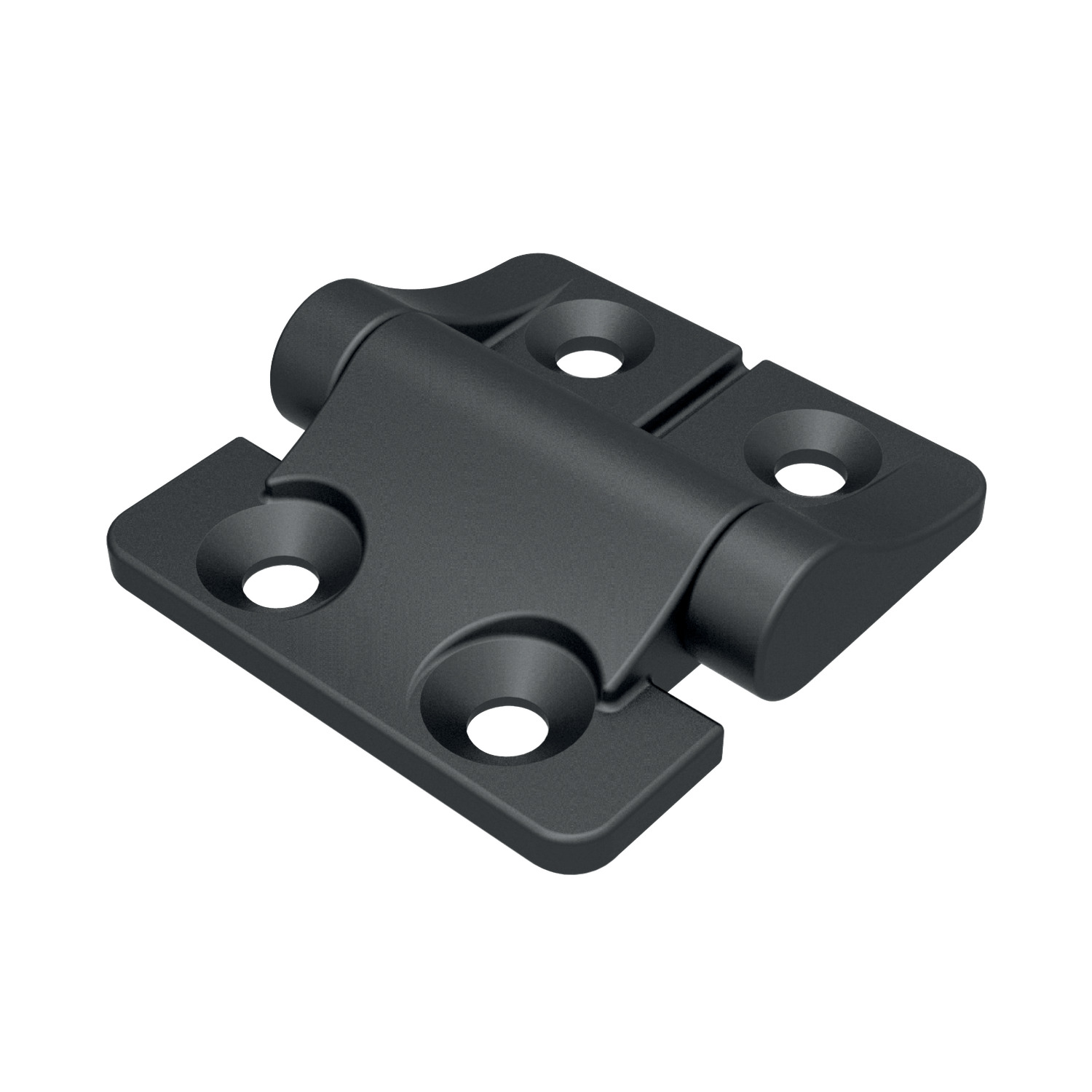 Friction Hinges - Black Black asymmetric torque friction hinges with a torque of 0,0 - 3,5 Nm. Countersunk and plain