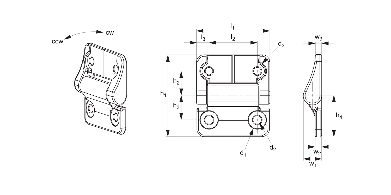 S3854 Friction Hinges - Natural & Black