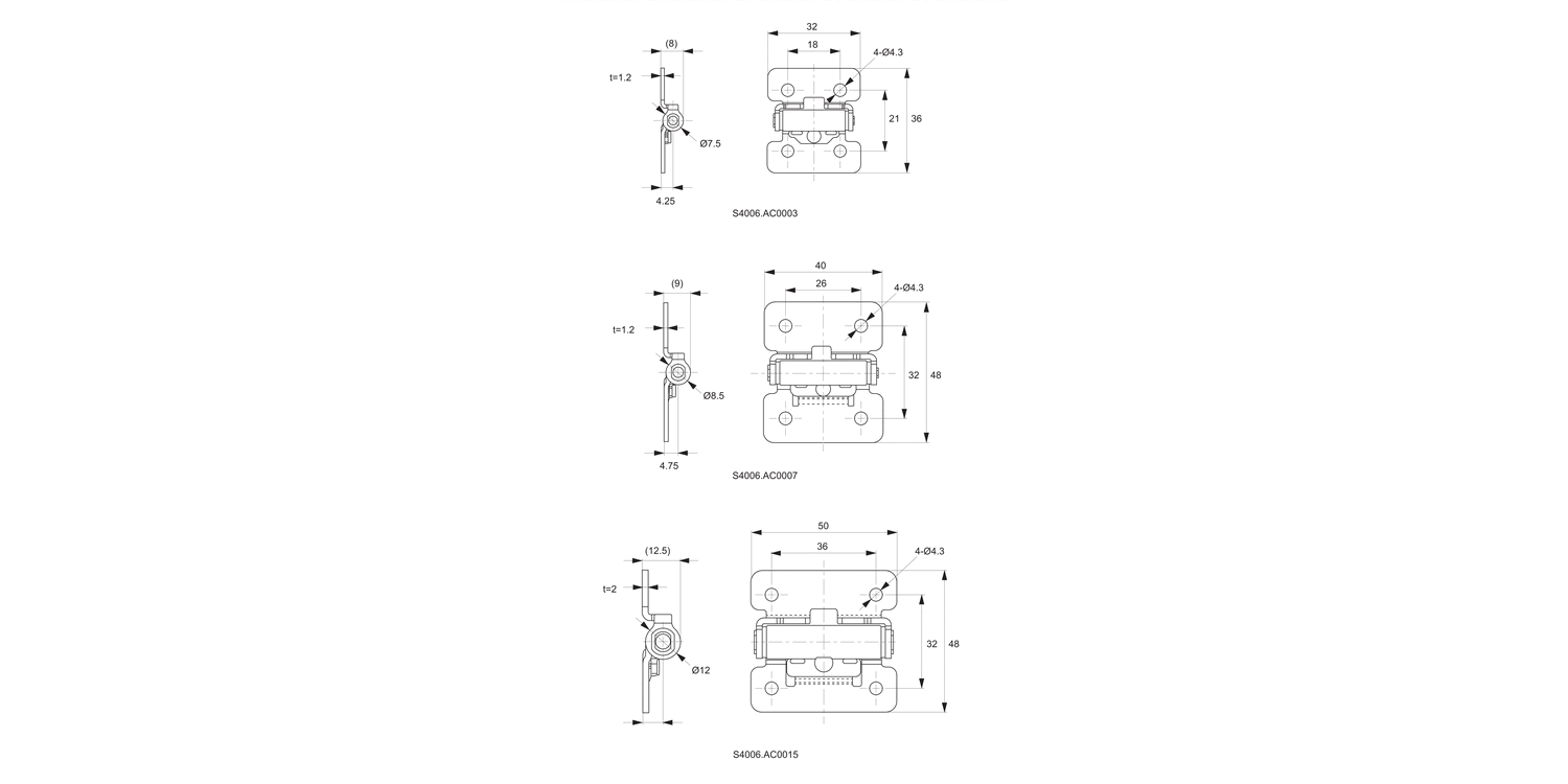 S4006 Constant Torque - Friction Torque Hinges