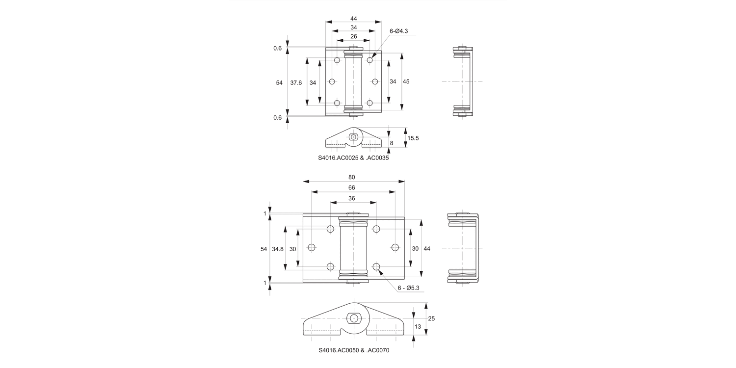 S4016 Constant Torque - Friction Hinges