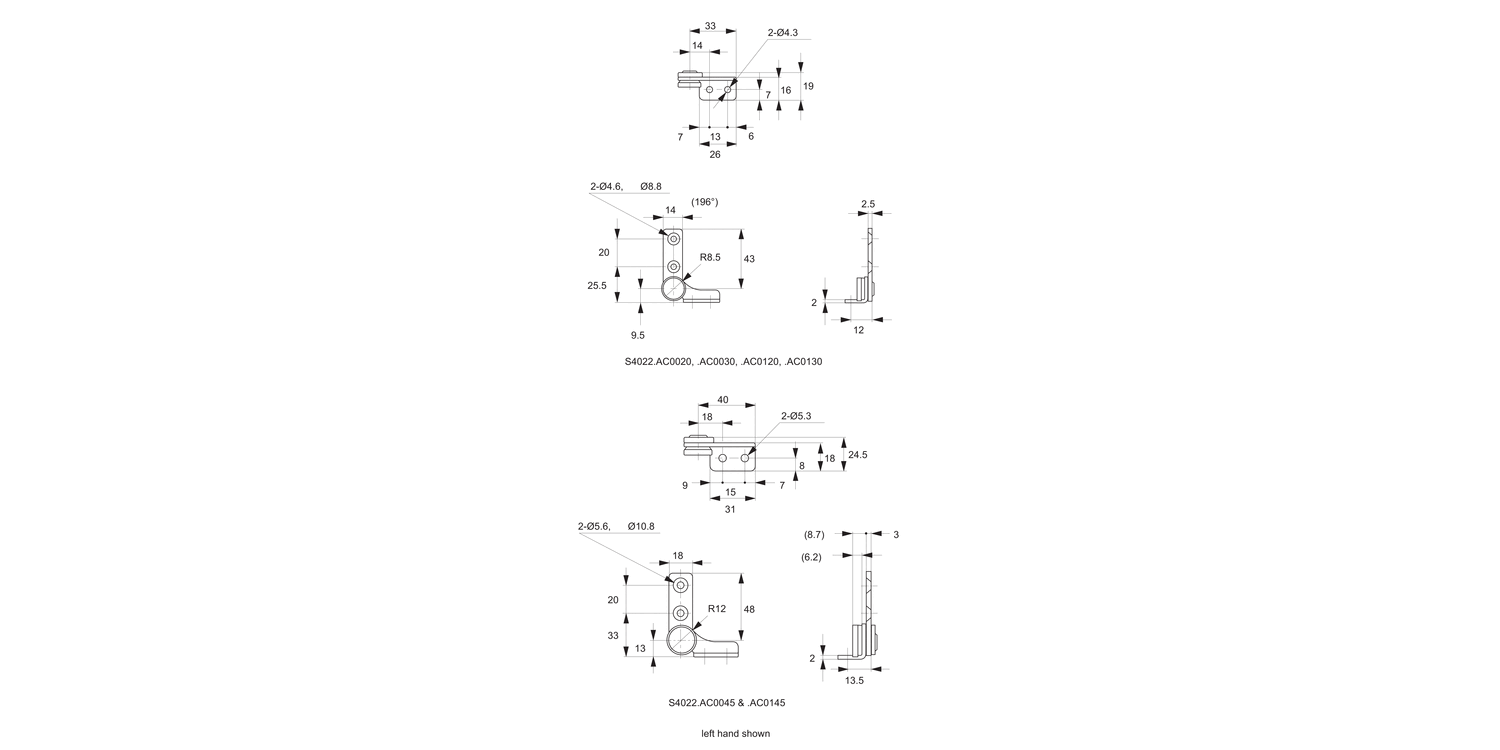 S4022 Constant Torque - Friction Torque Hinges