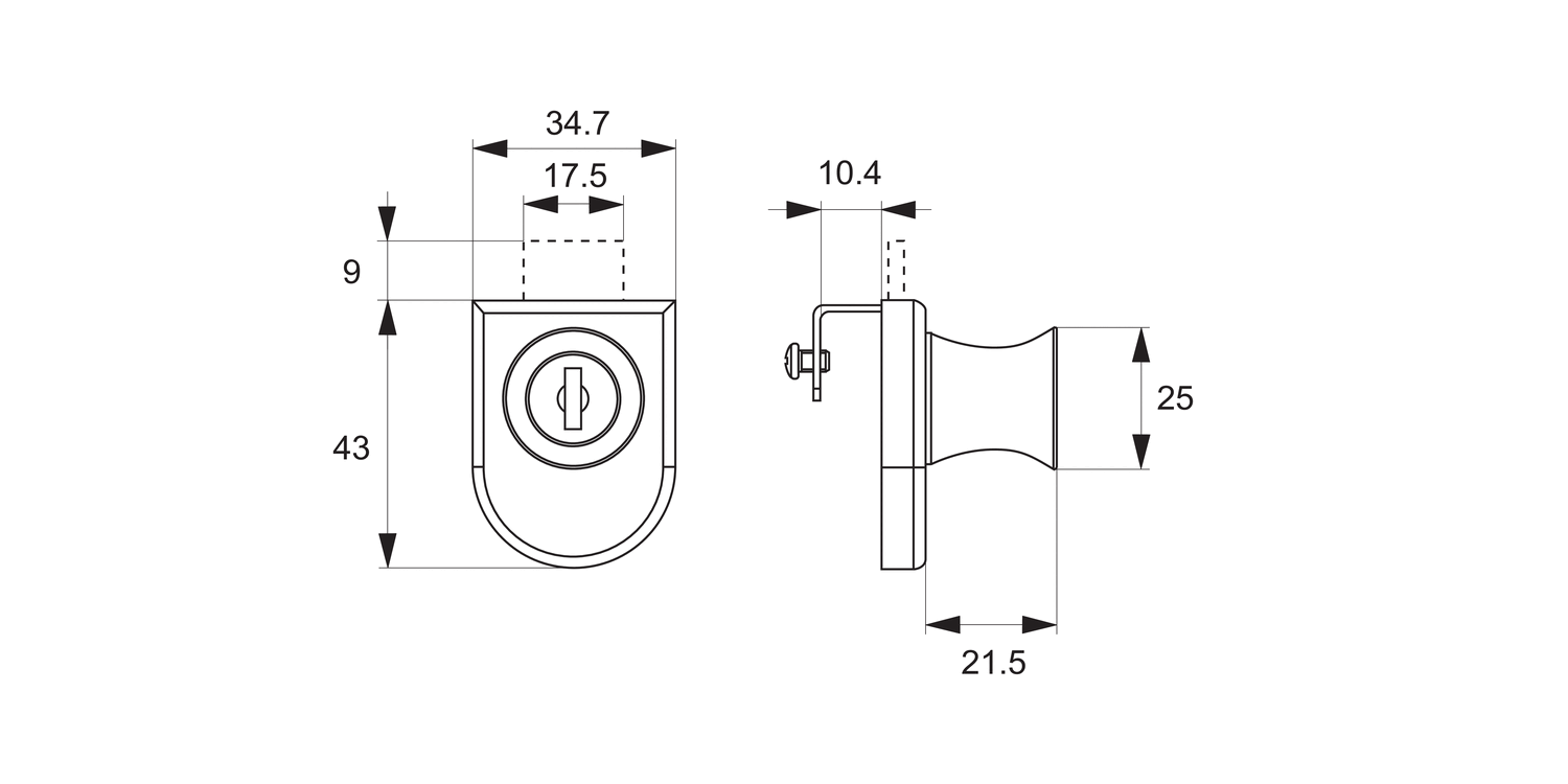 T4101 Glass Door Lock