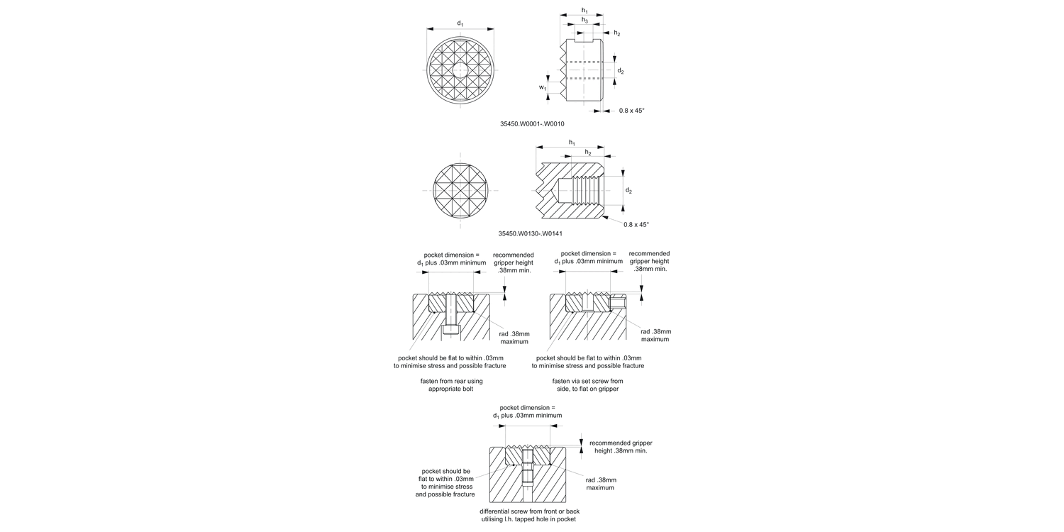 35450 Grippers - Hard Tool Steel