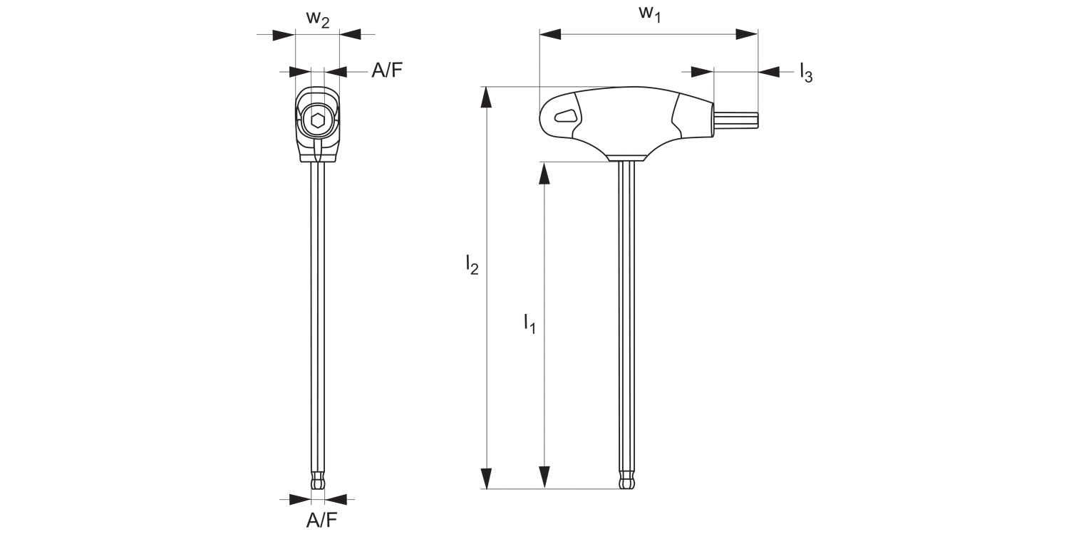 90370 T-Handled Double Hex. Metric