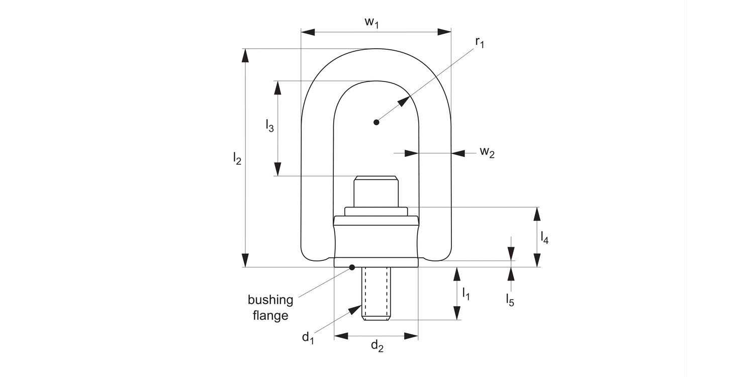 63501 Lifting Points - Double Swivel - Male