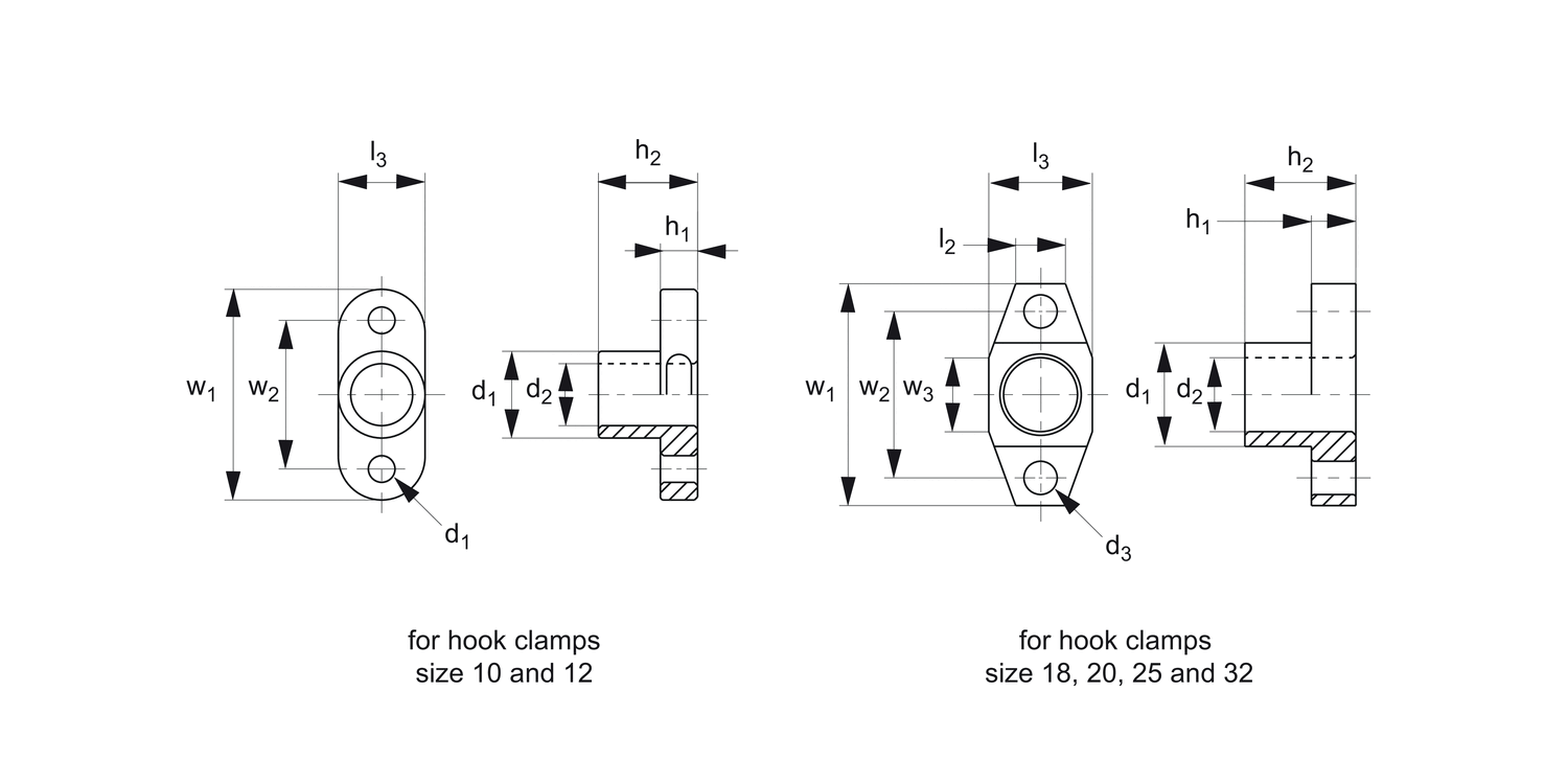 12550.6 Flanged Hook Clamp Holders