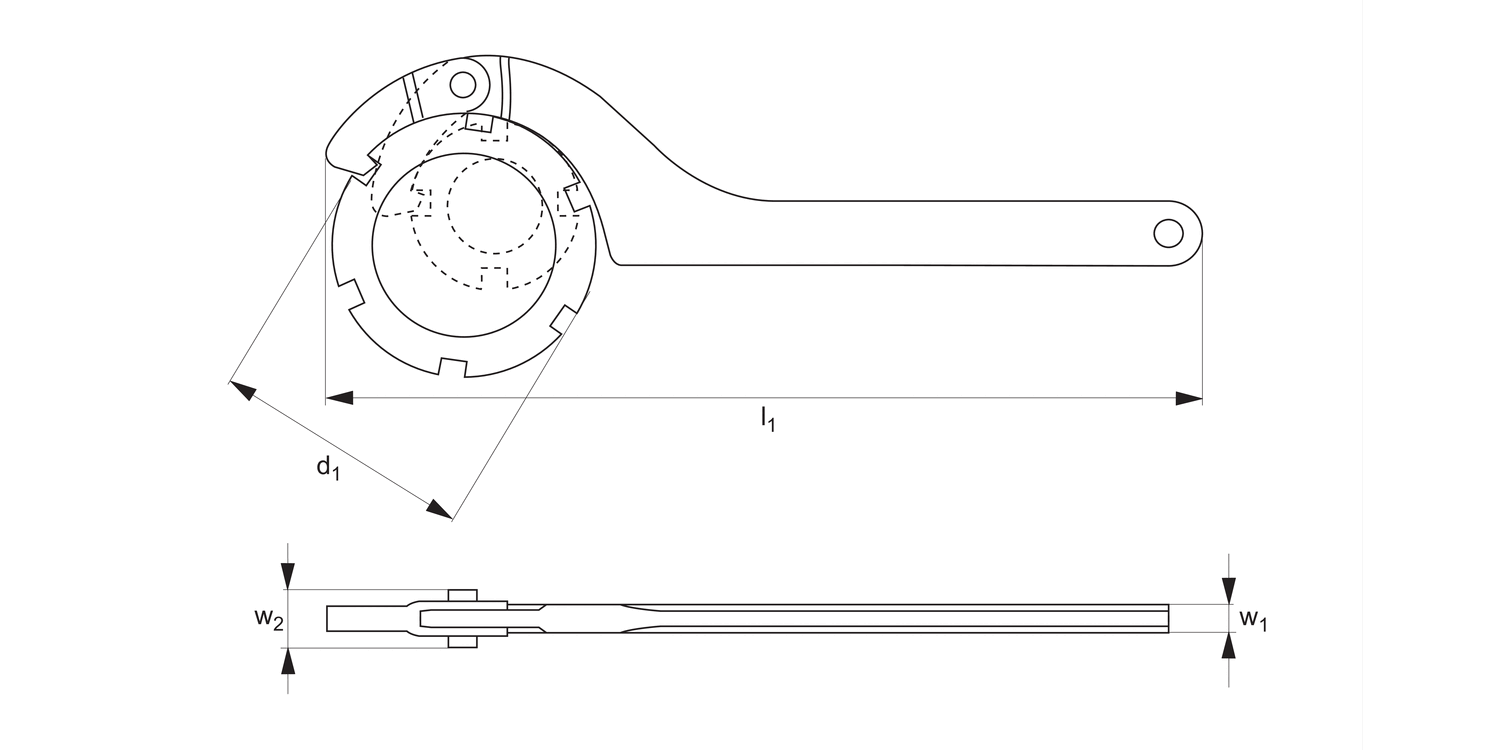 95100 Hook Spanners - with Hook Nose