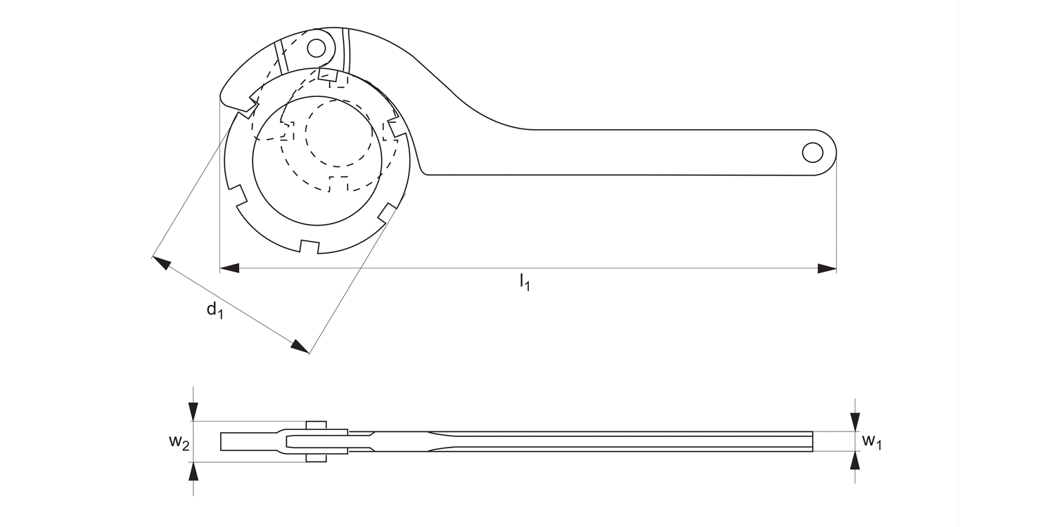 95110 Hook Spanners - with Hook Nose