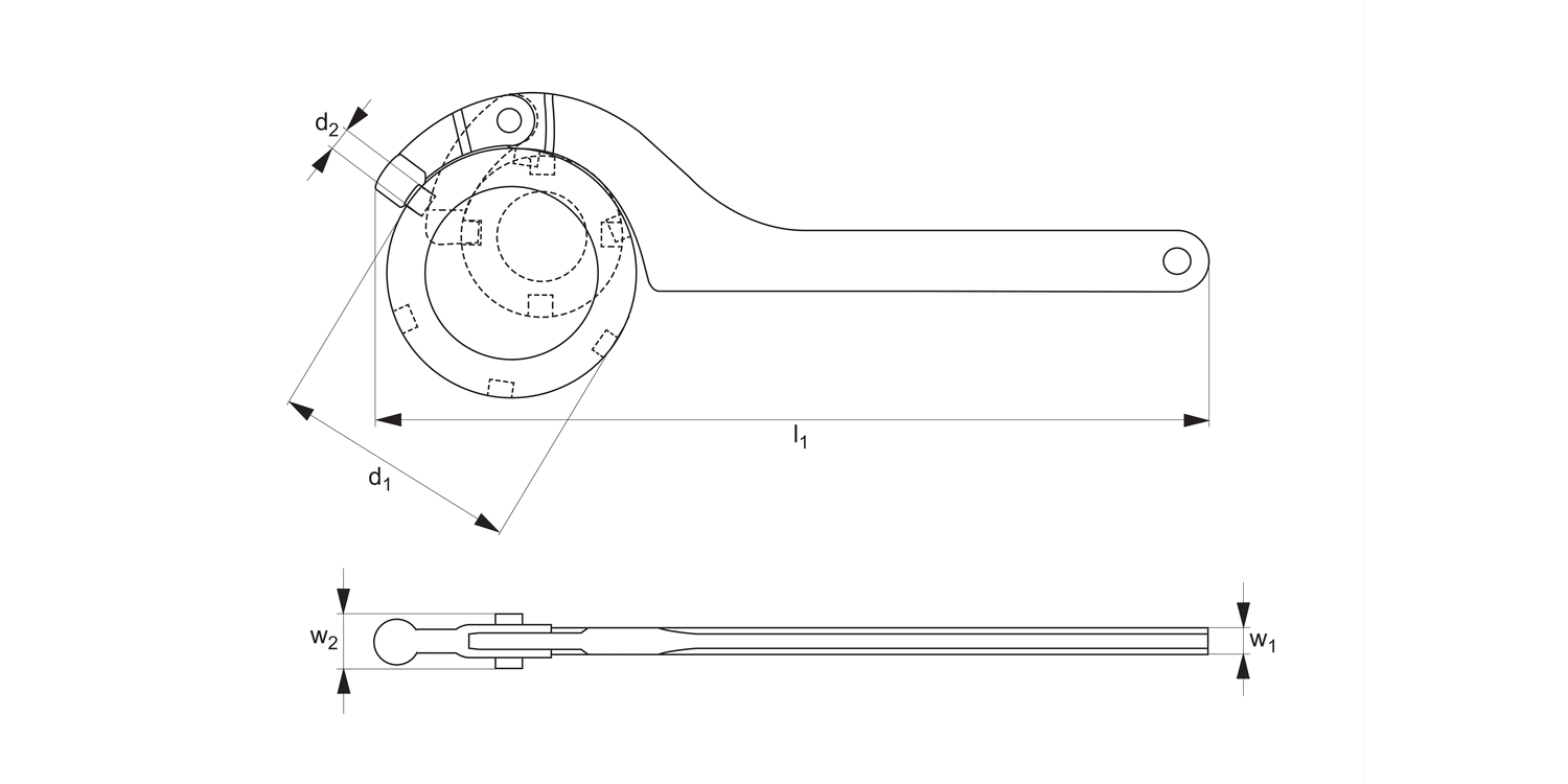 95151 Hook Spanners - with Pin Nose