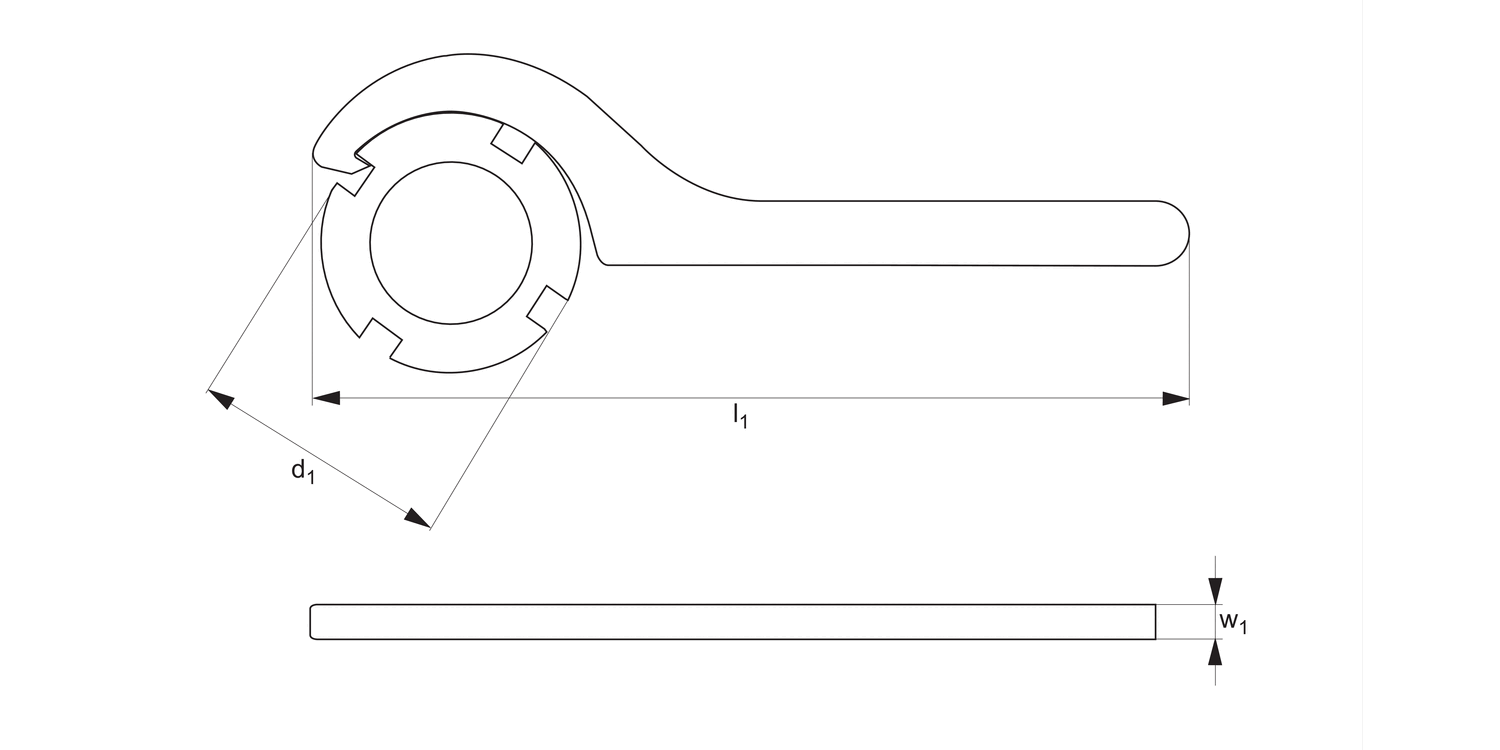 95400 Hook Spanners - with Hook Nose