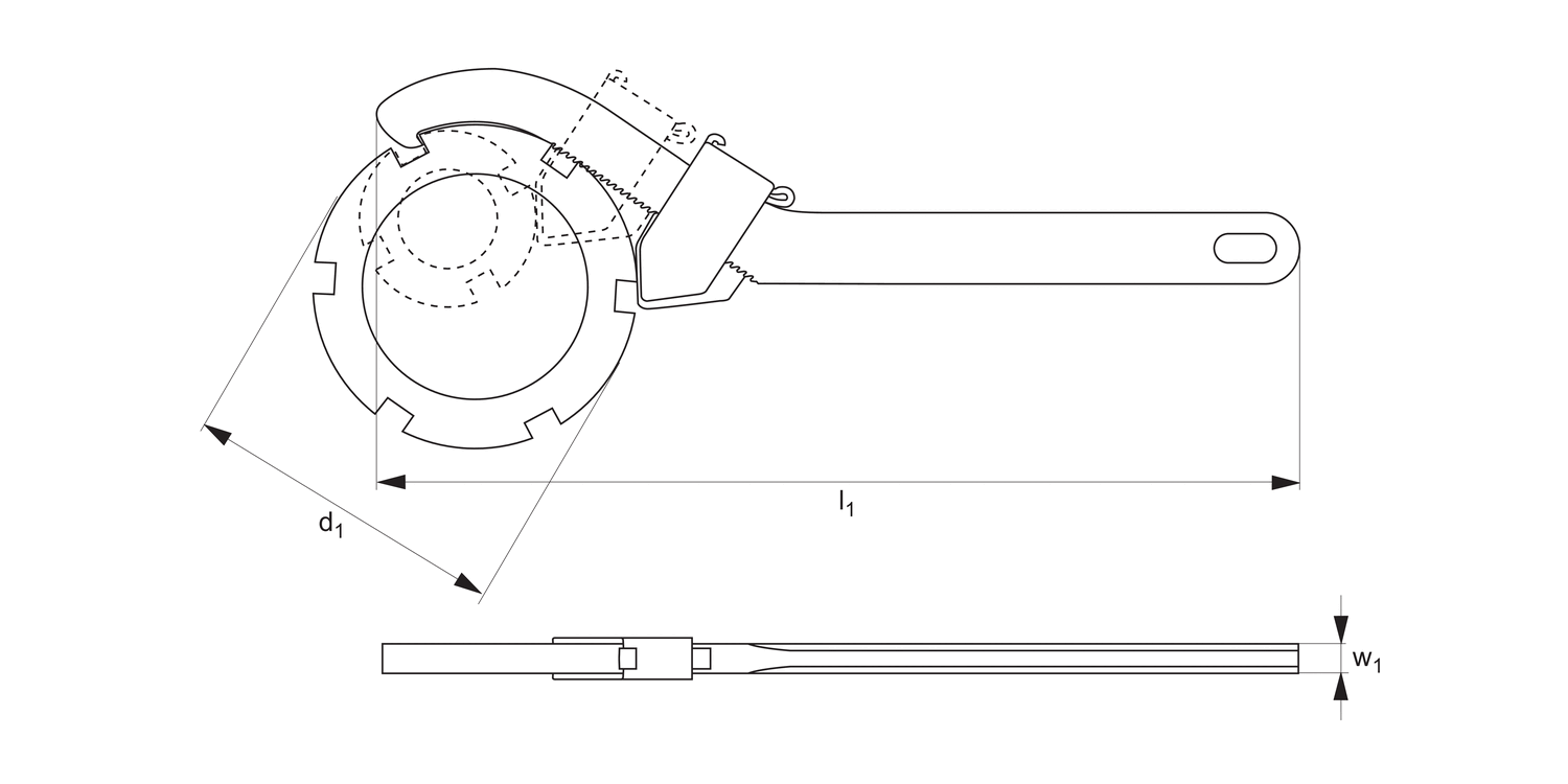 95420 Hook Spanners - with Hook Nose