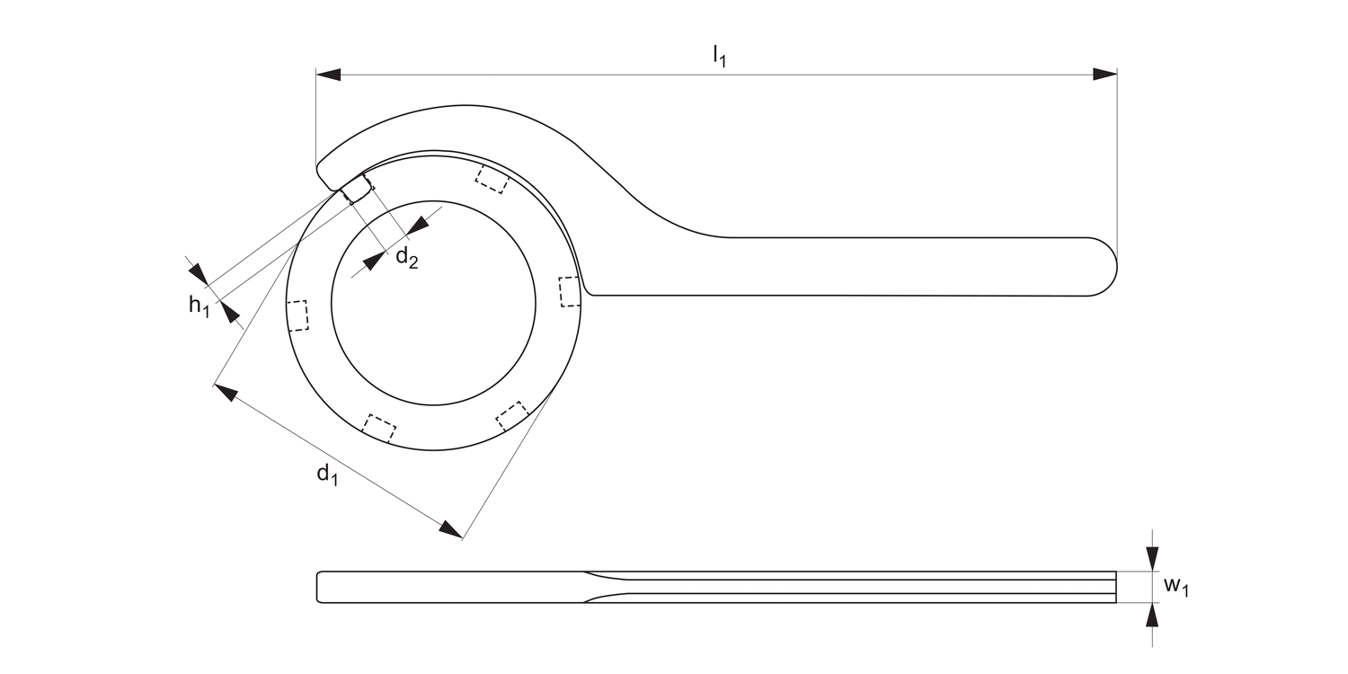 95450 Hook Spanners - with Pin Nose