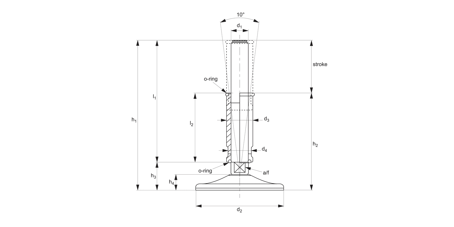 34772 Hygienic Levelling Feet