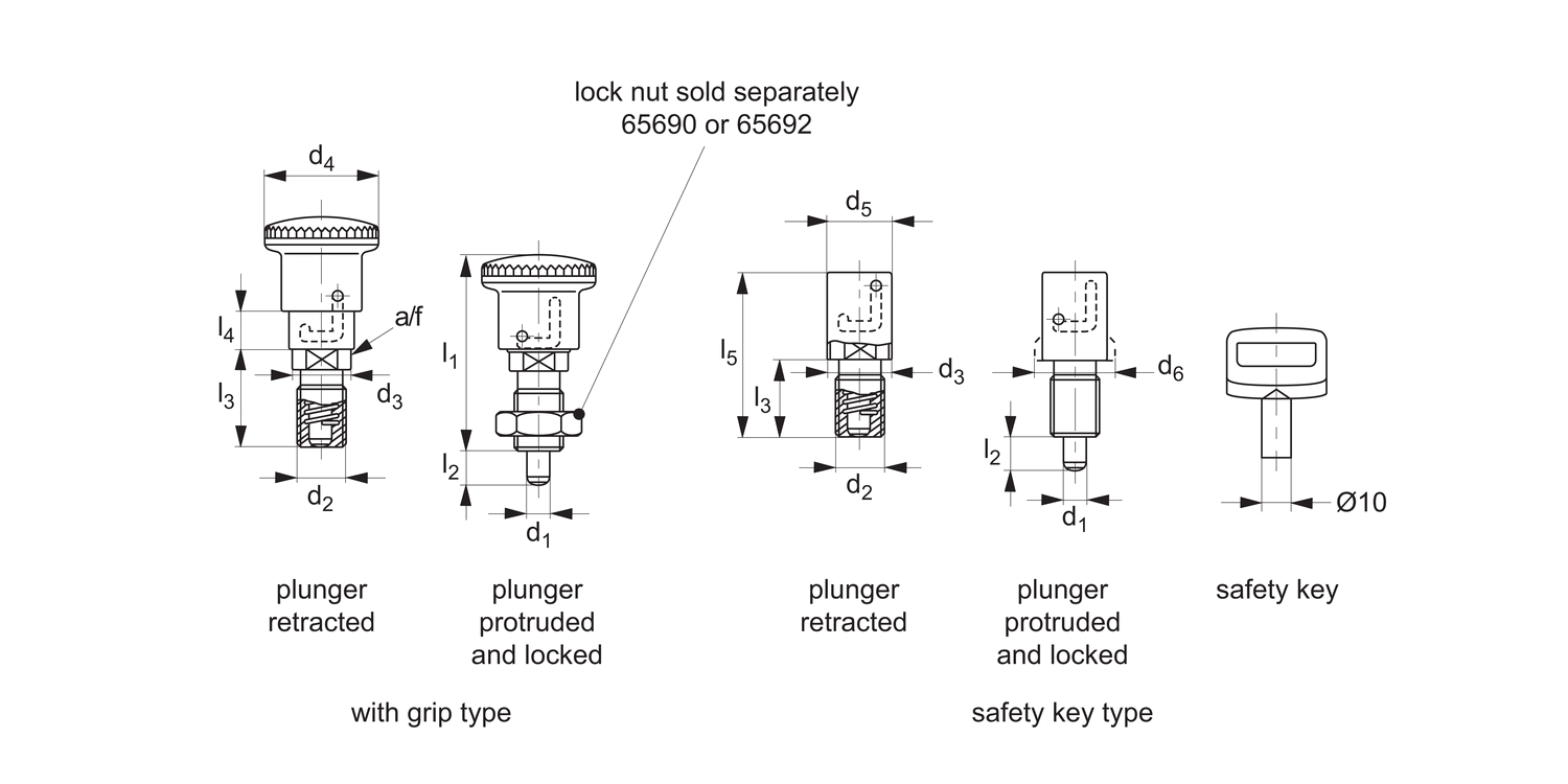 32782 Index plungers - Pull Grip