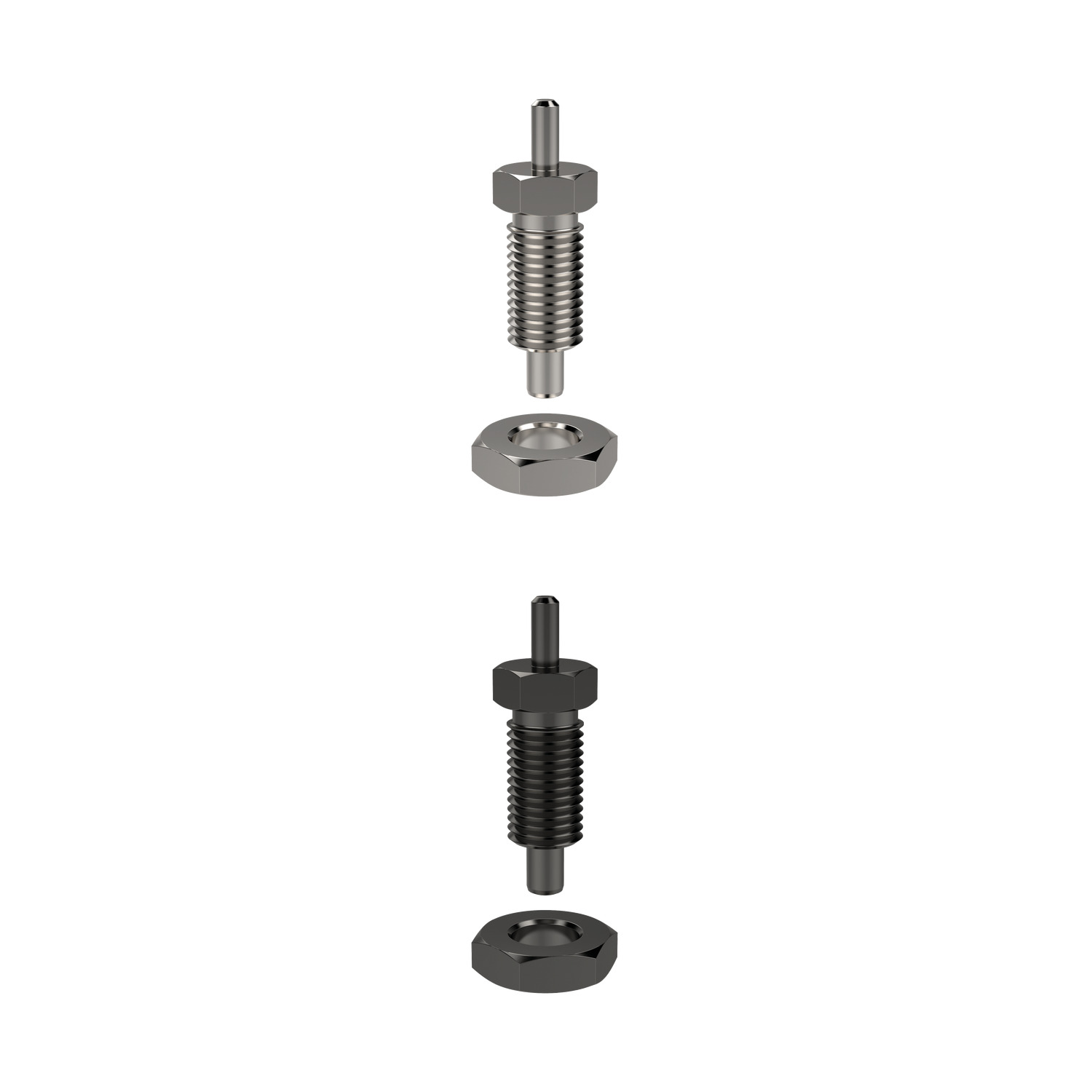 Index Plungers - No Grip No-grip Index Plunger. Non locking type-pin simply springs back when grip released.