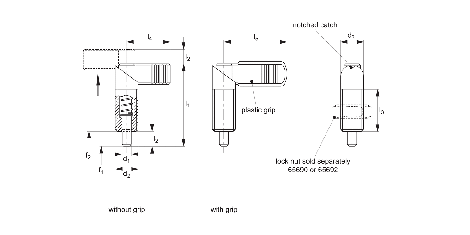 32500 Index Plungers - Lever Grip