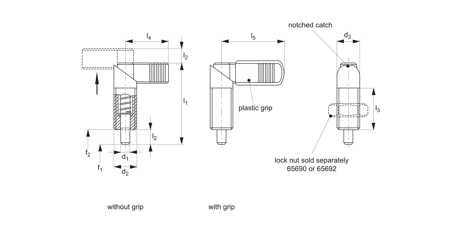 32501 Index Plungers - Lever Grip