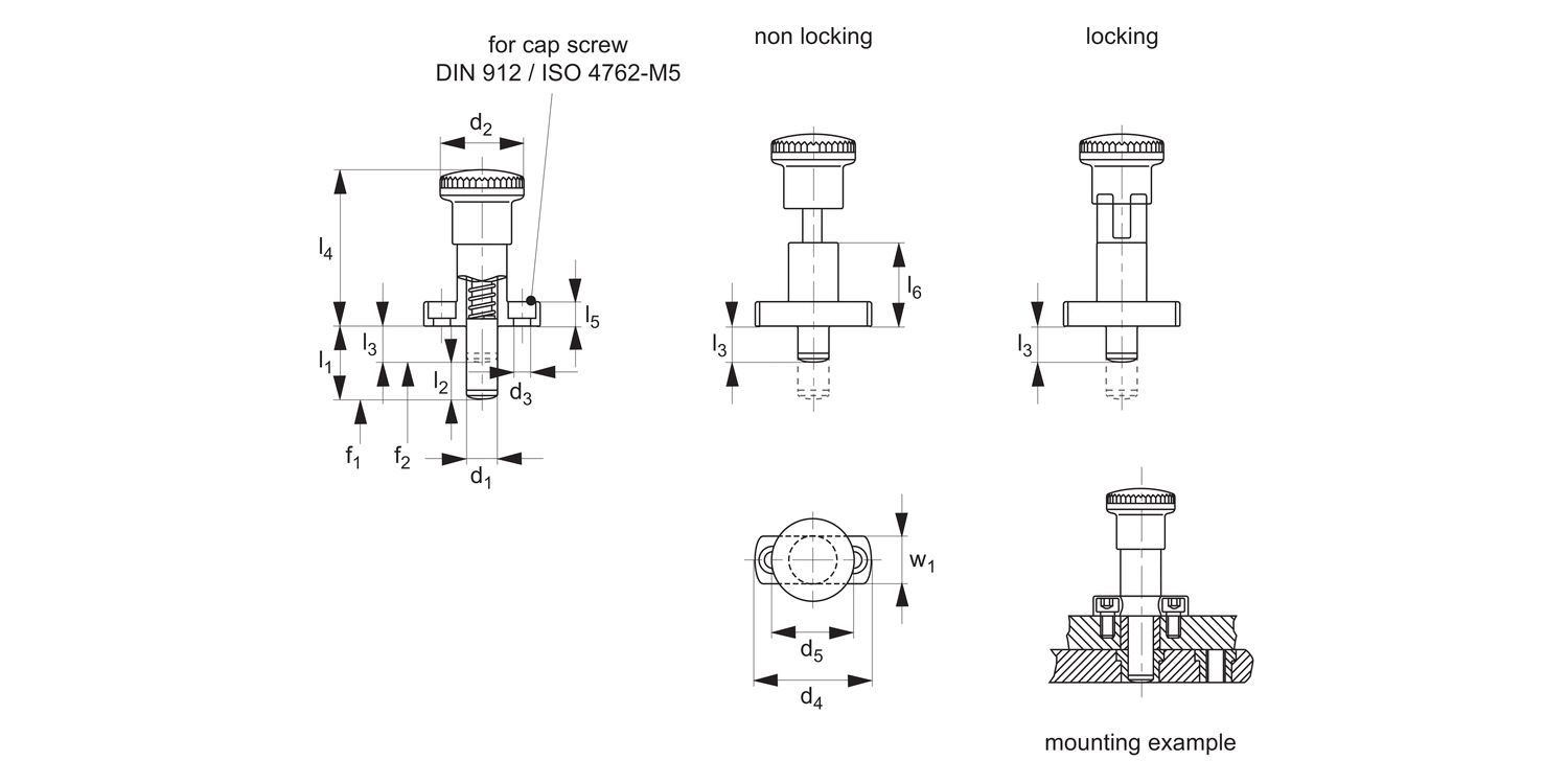 32530 Index Plungers - Pull Grip