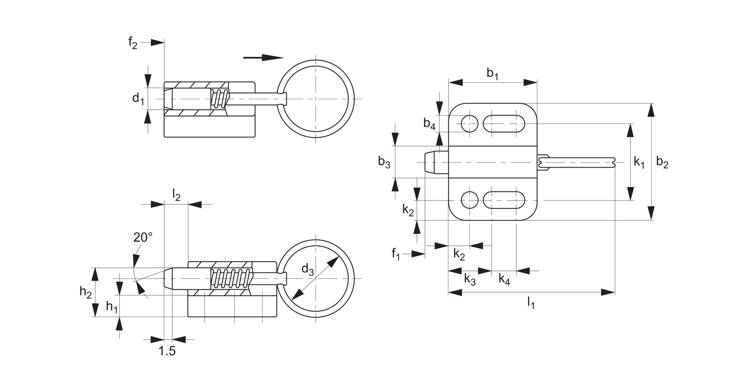 32540 Index Plungers - Pull Grip & Pull Ring