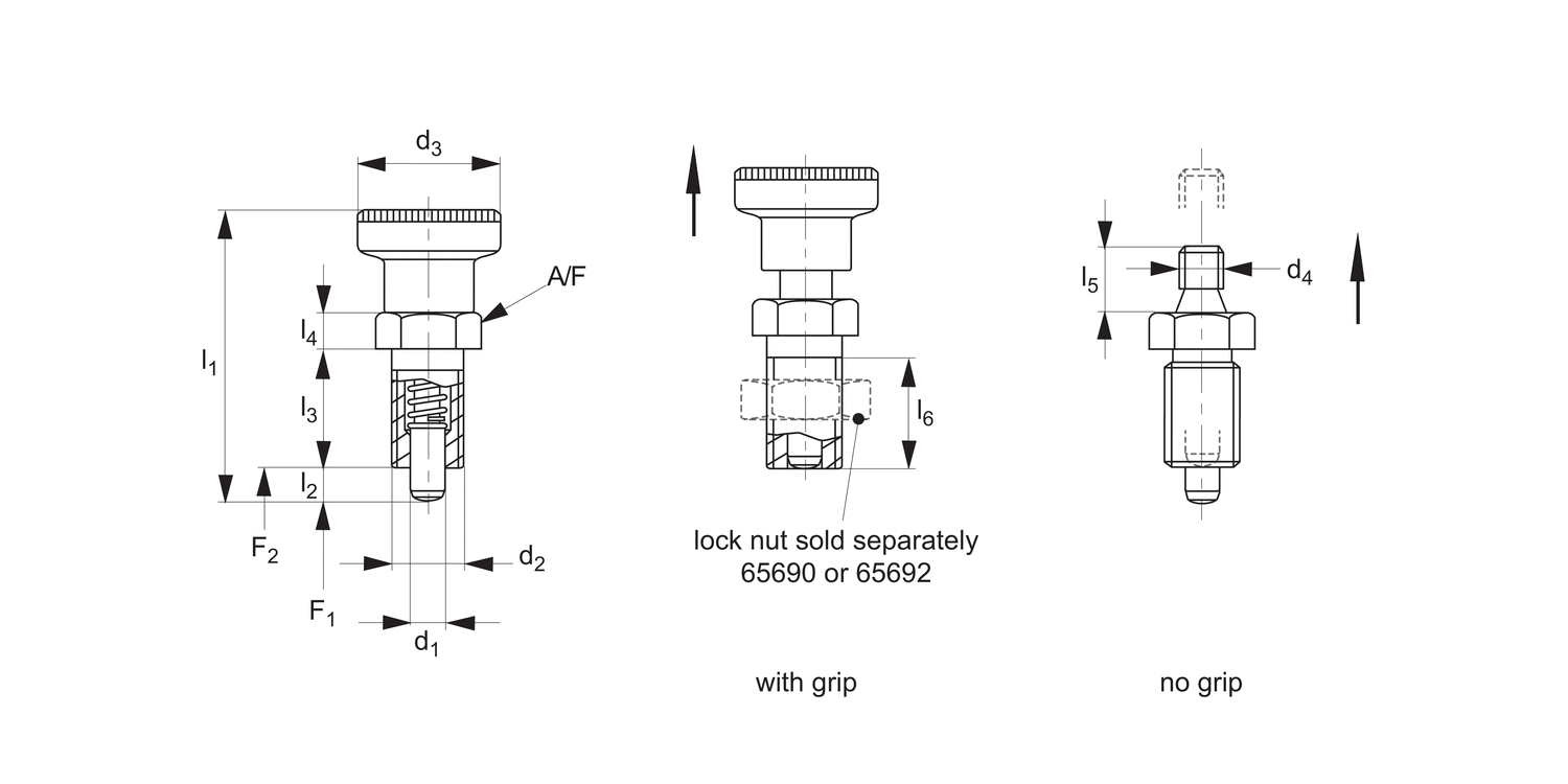 32700 Index Plungers - Pull Grip