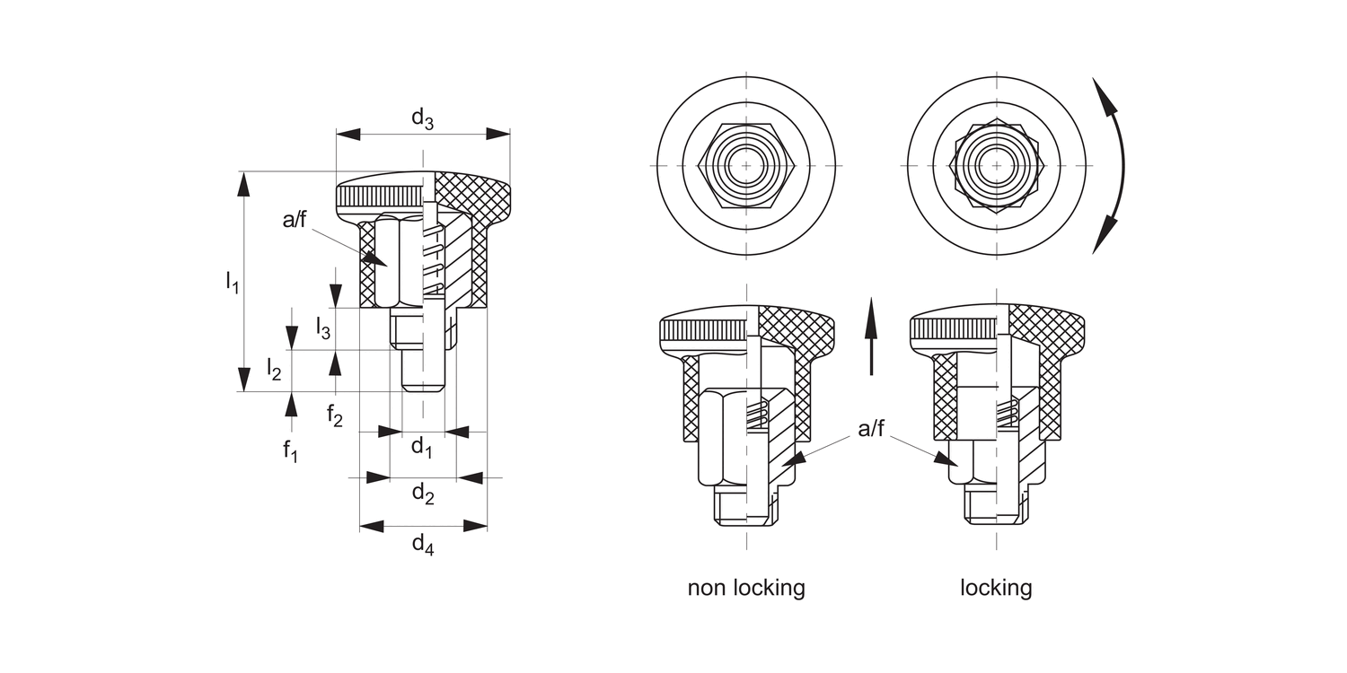 32606 Index Plungers - Pull Grip