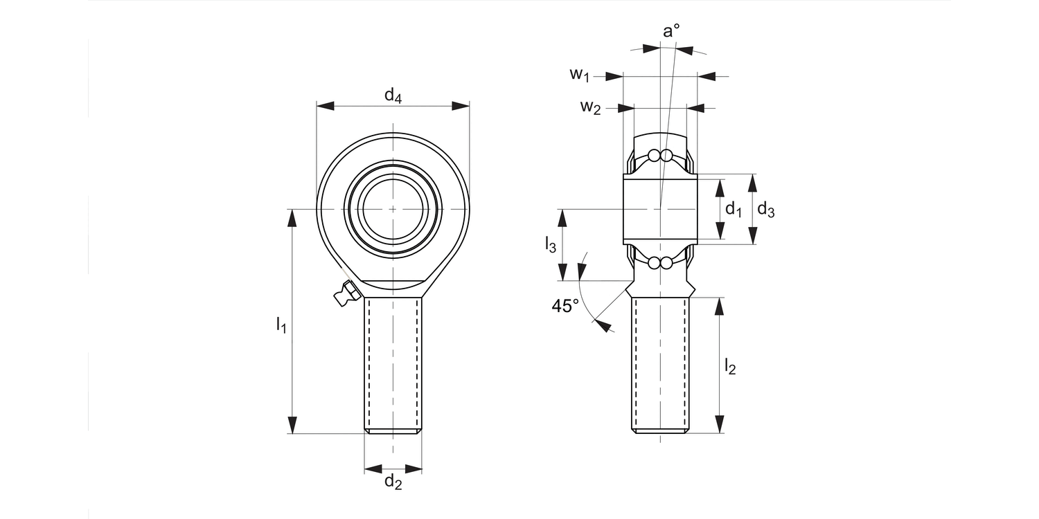 65742 Stainless Heavy-Duty Rod Ends - Male