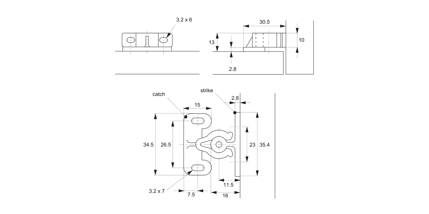 E2050 Knuckle Catches