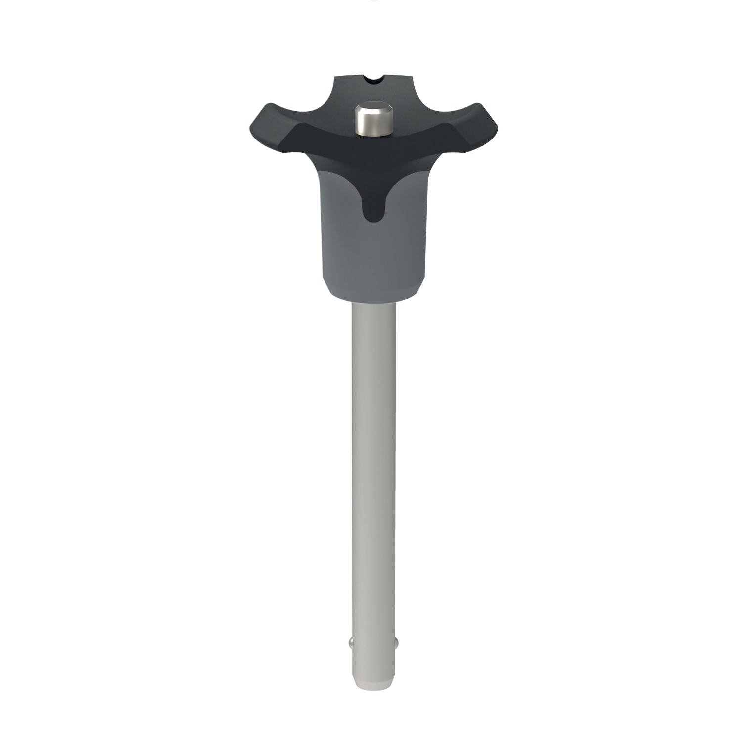 Ball Lock Pins - Single Acting - Grey Plastic Handle Single Acting Plastic Handle Ball Lock Pins in four different colours (orange, blue, grey and black) to co-ordinate with your required application colour scheme. For repeated connection of parts, with high sheer forces.